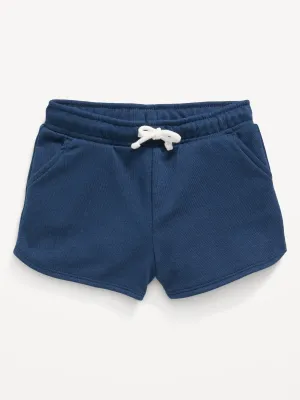 French Terry Drawstring Dolphin-Hem Shorts for Toddler Girls