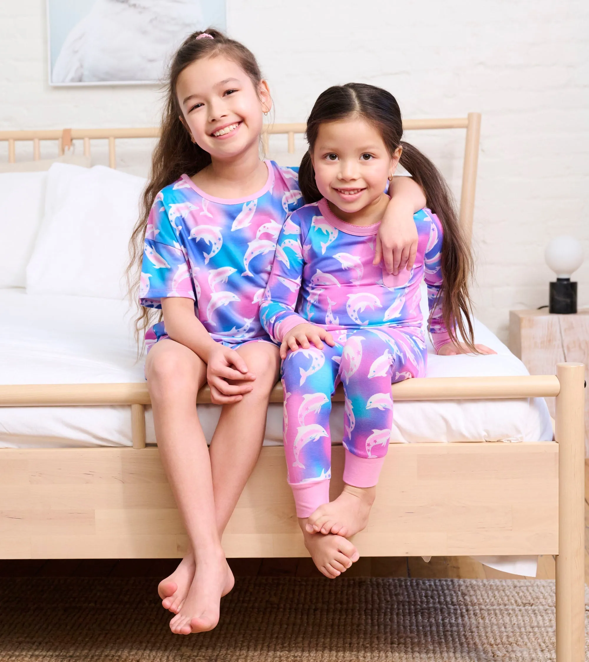 Girls Airbrush Dolphins Bamboo Pajama Set -Hatley