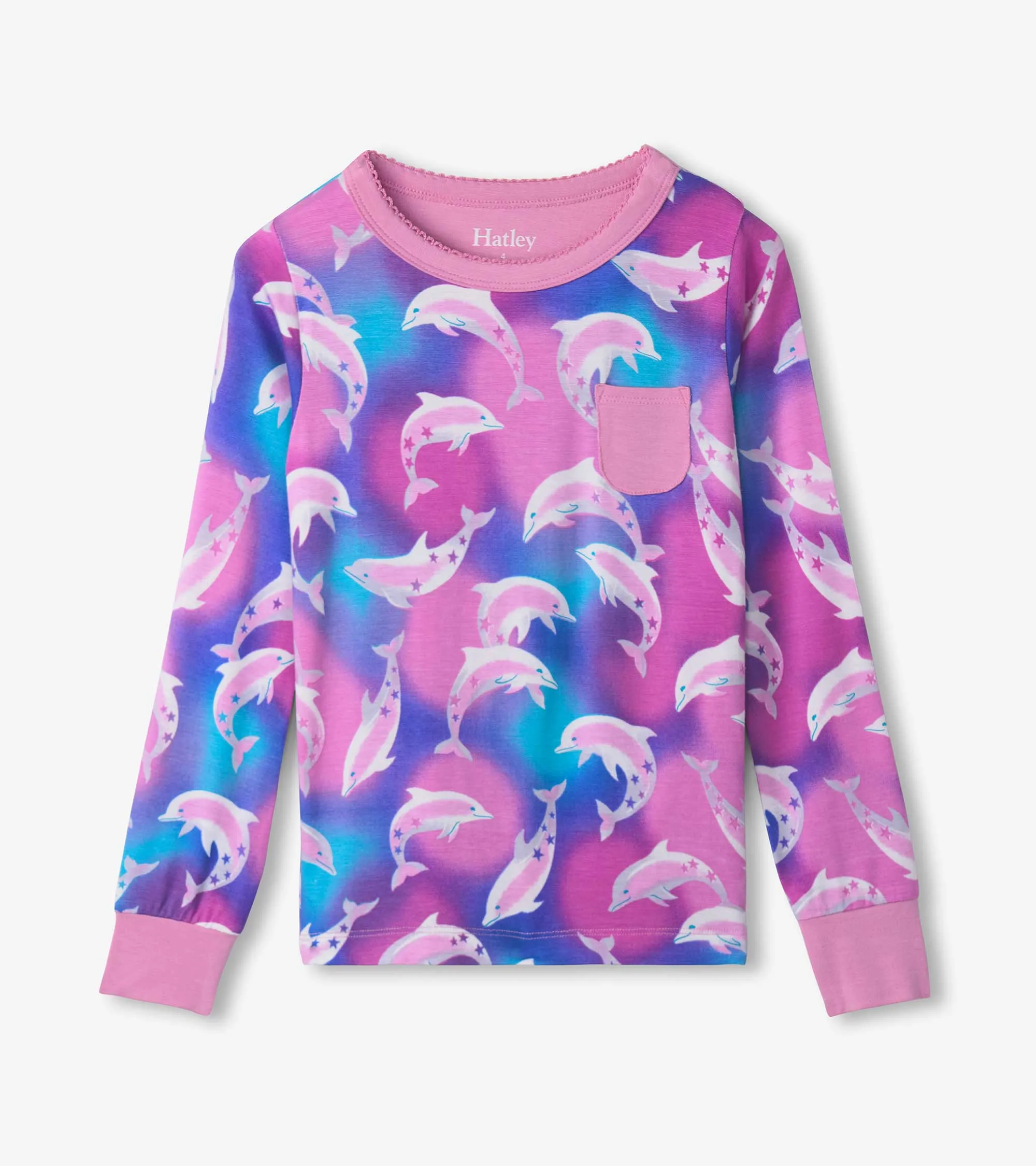 Girls Airbrush Dolphins Bamboo Pajama Set -Hatley