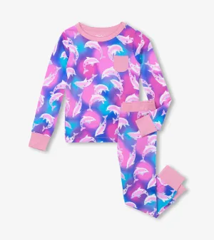 Girls Airbrush Dolphins Bamboo Pajama Set -Hatley
