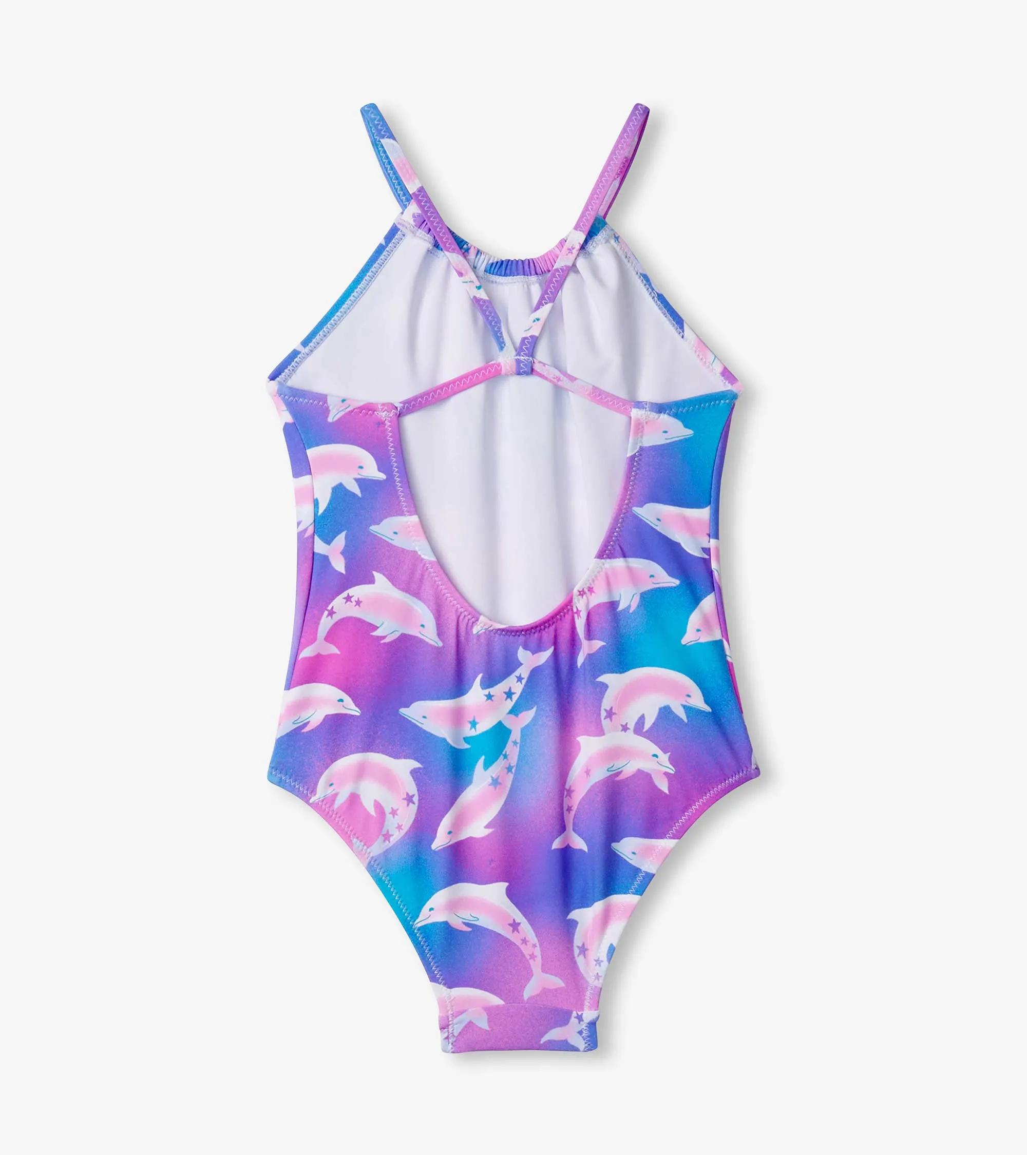 Girls Airbrush Dolphins Gather Front Swimsuit -Hatley