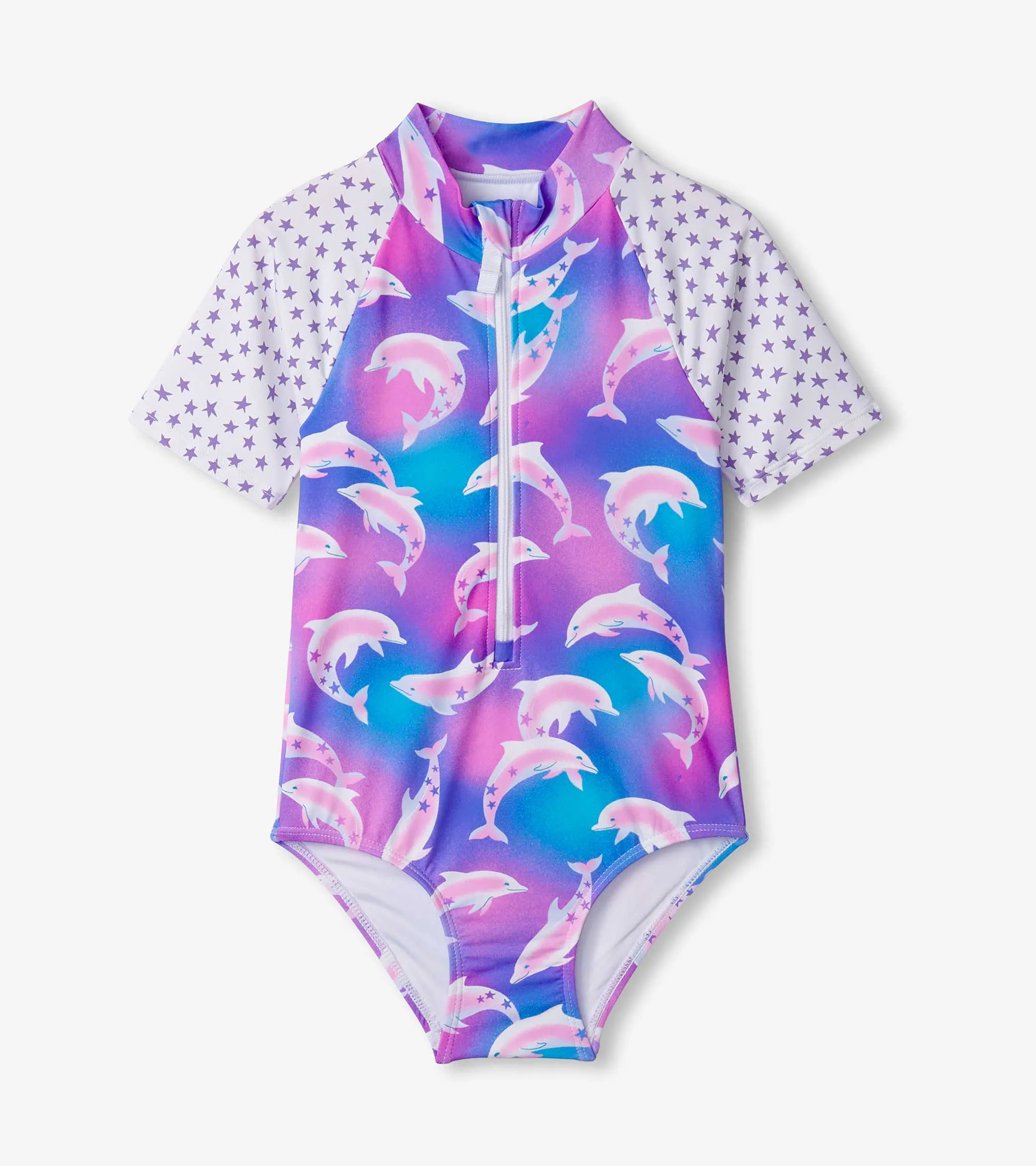 Girls Airbrush Dolphins One-Piece Rashguard -Hatley