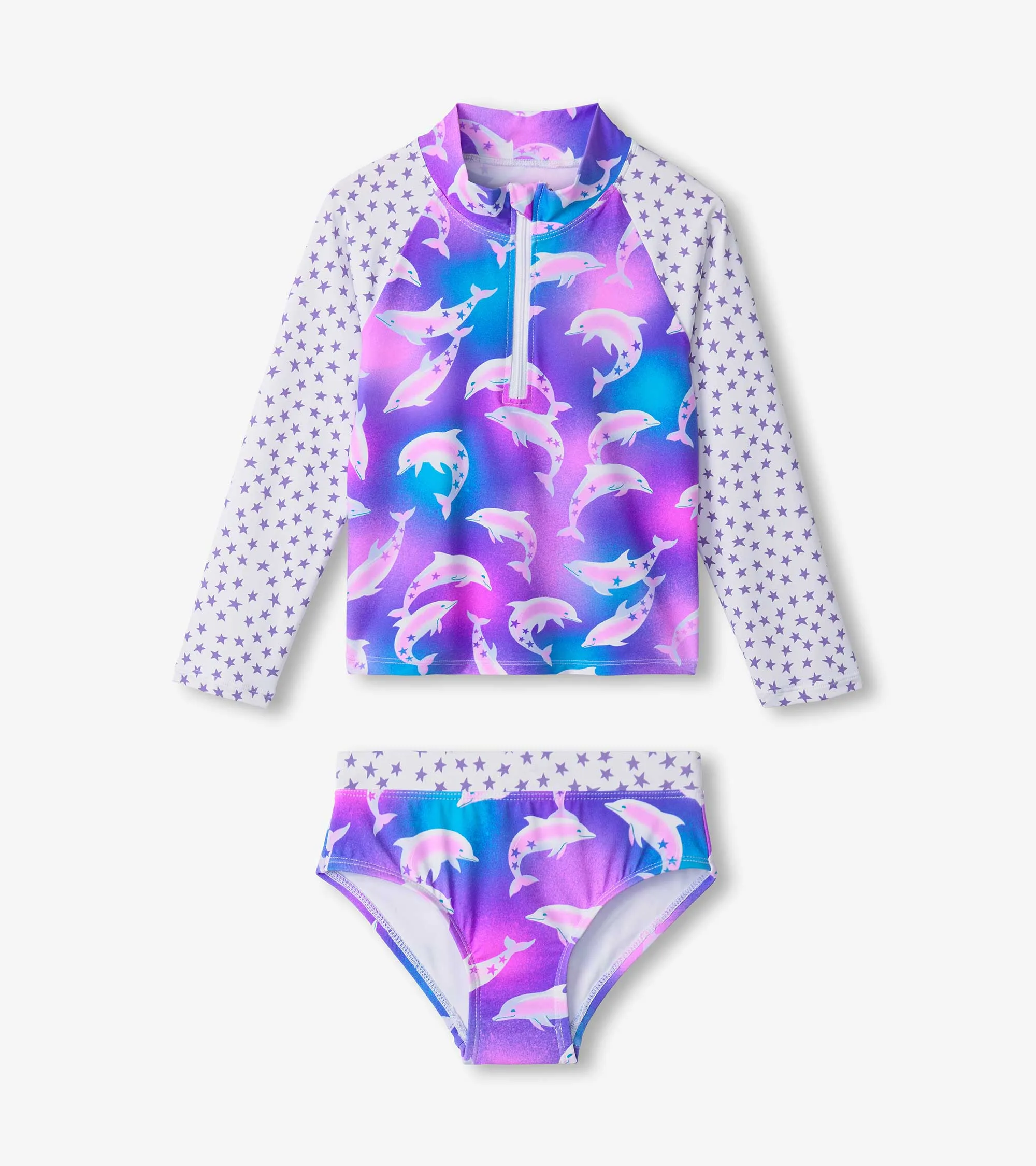 Girls Airbrush Dolphins Rashguard Set -Hatley