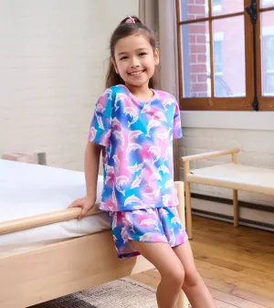 Girls Airbrush Dolphins Tee and Shorts Pajama Set -Hatley