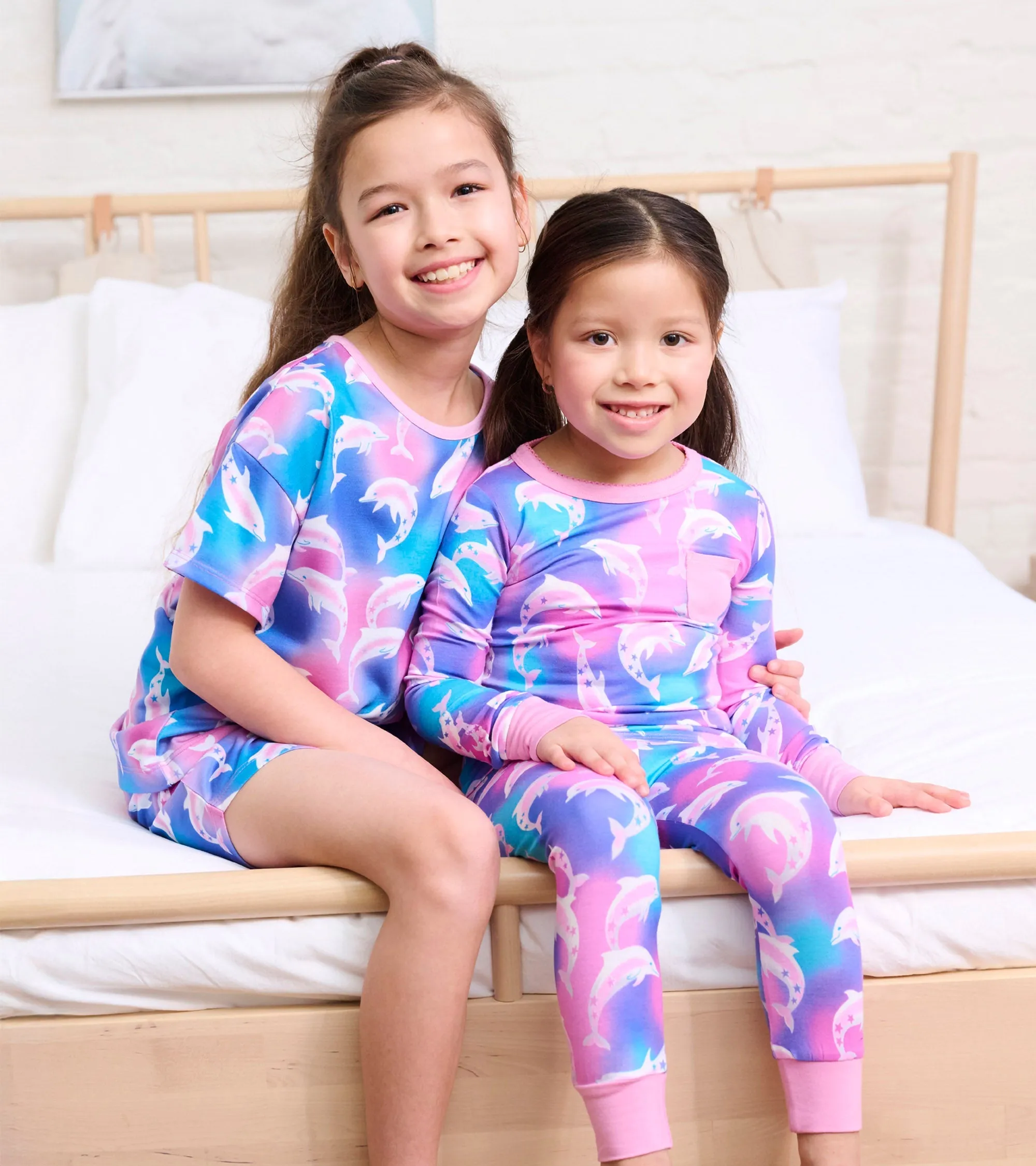 Girls Airbrush Dolphins Tee and Shorts Pajama Set -Hatley