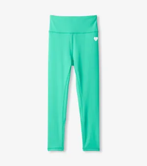 Girls Aqua Green Active Leggings -Hatley