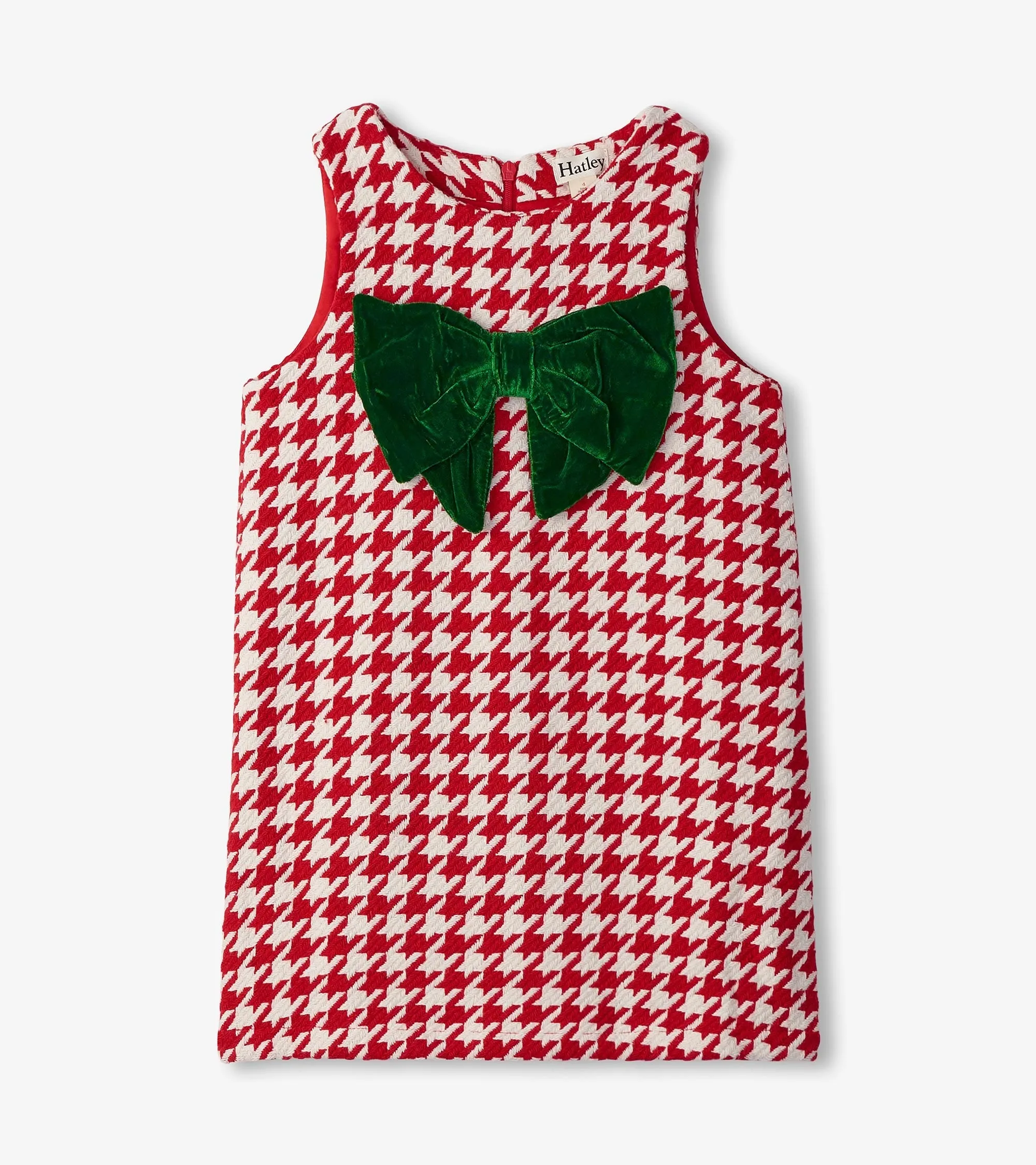Girls Big Bow Houndstooth Dress -Hatley