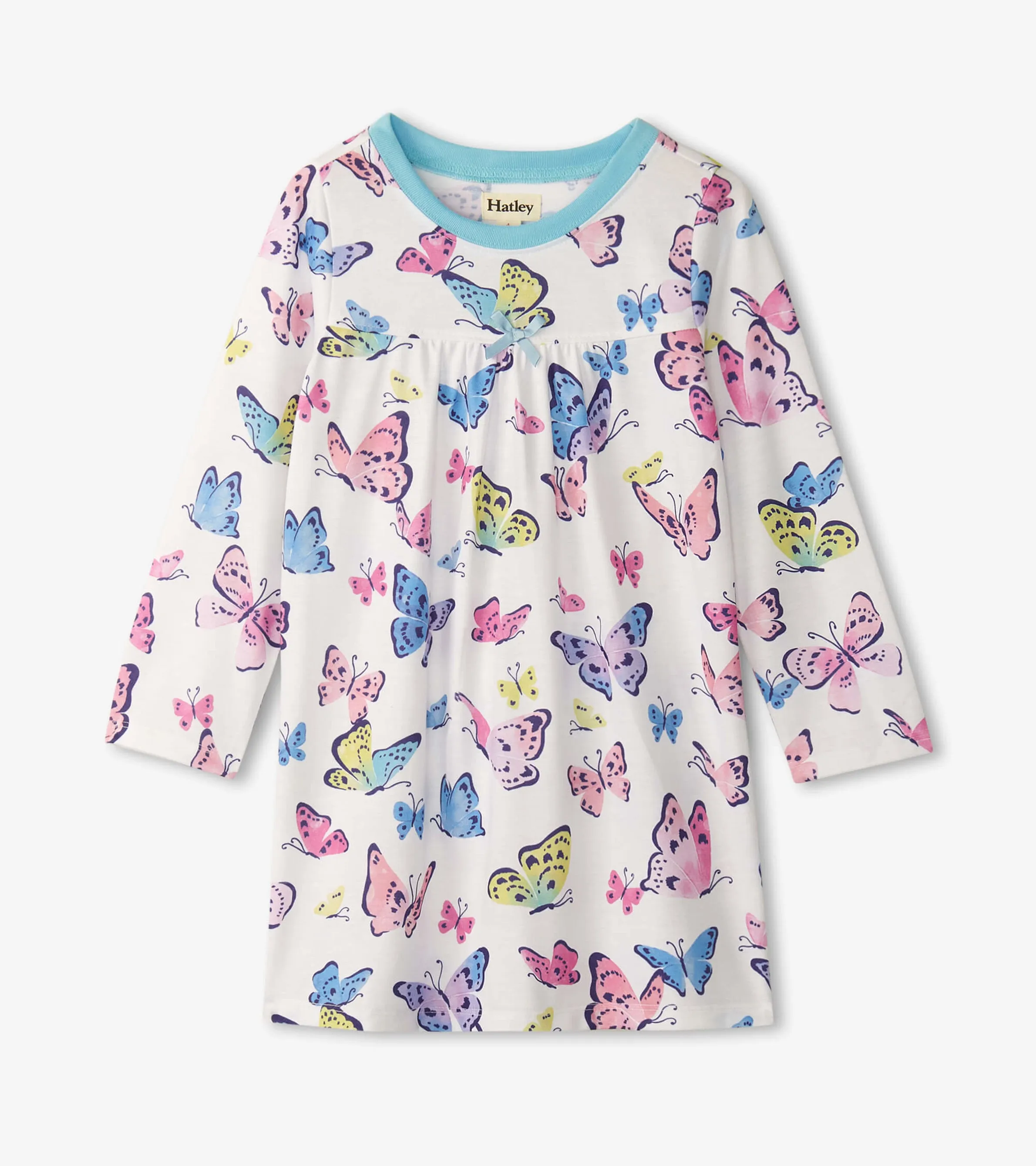 Girls Big Butterflies Long Sleeve Nightgown -Hatley