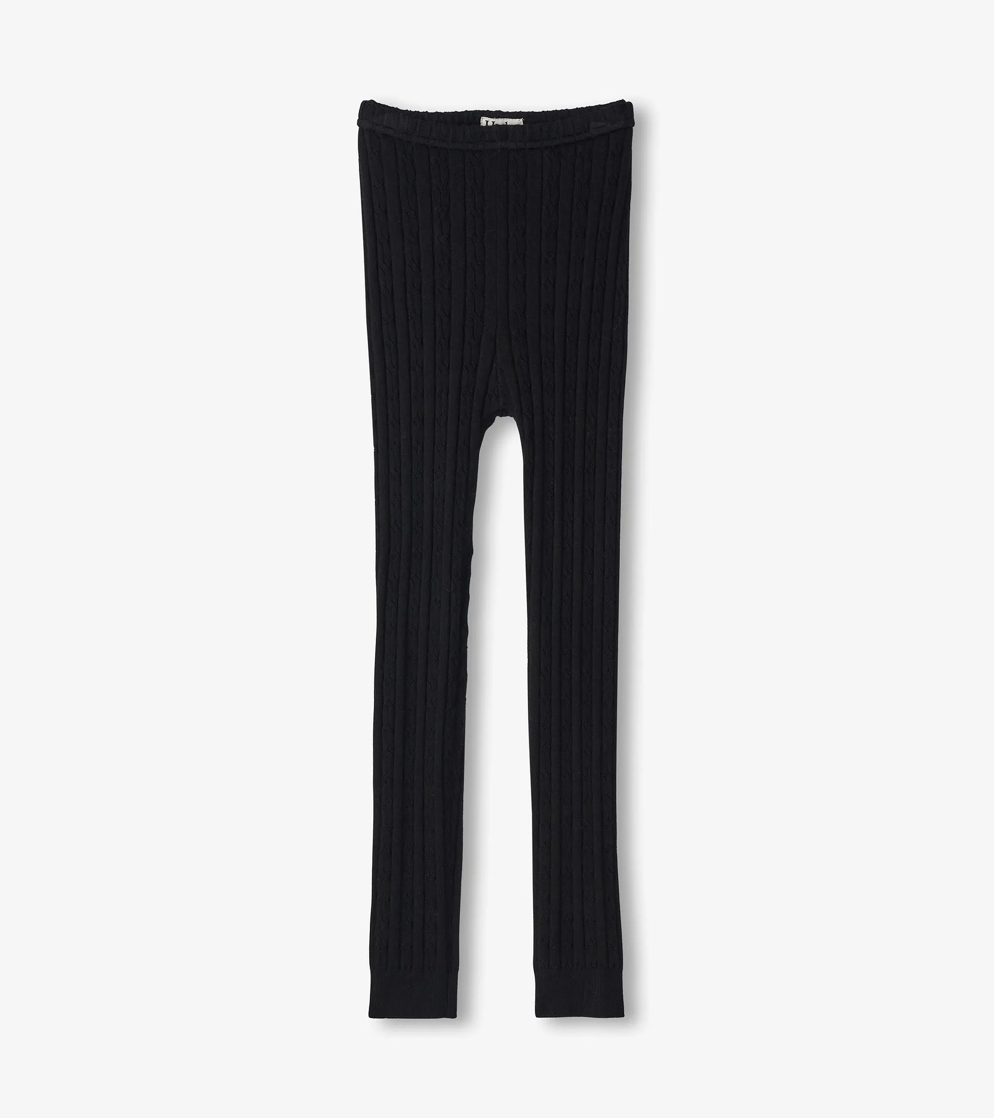 Girls Black Cable Knit Leggings -Hatley