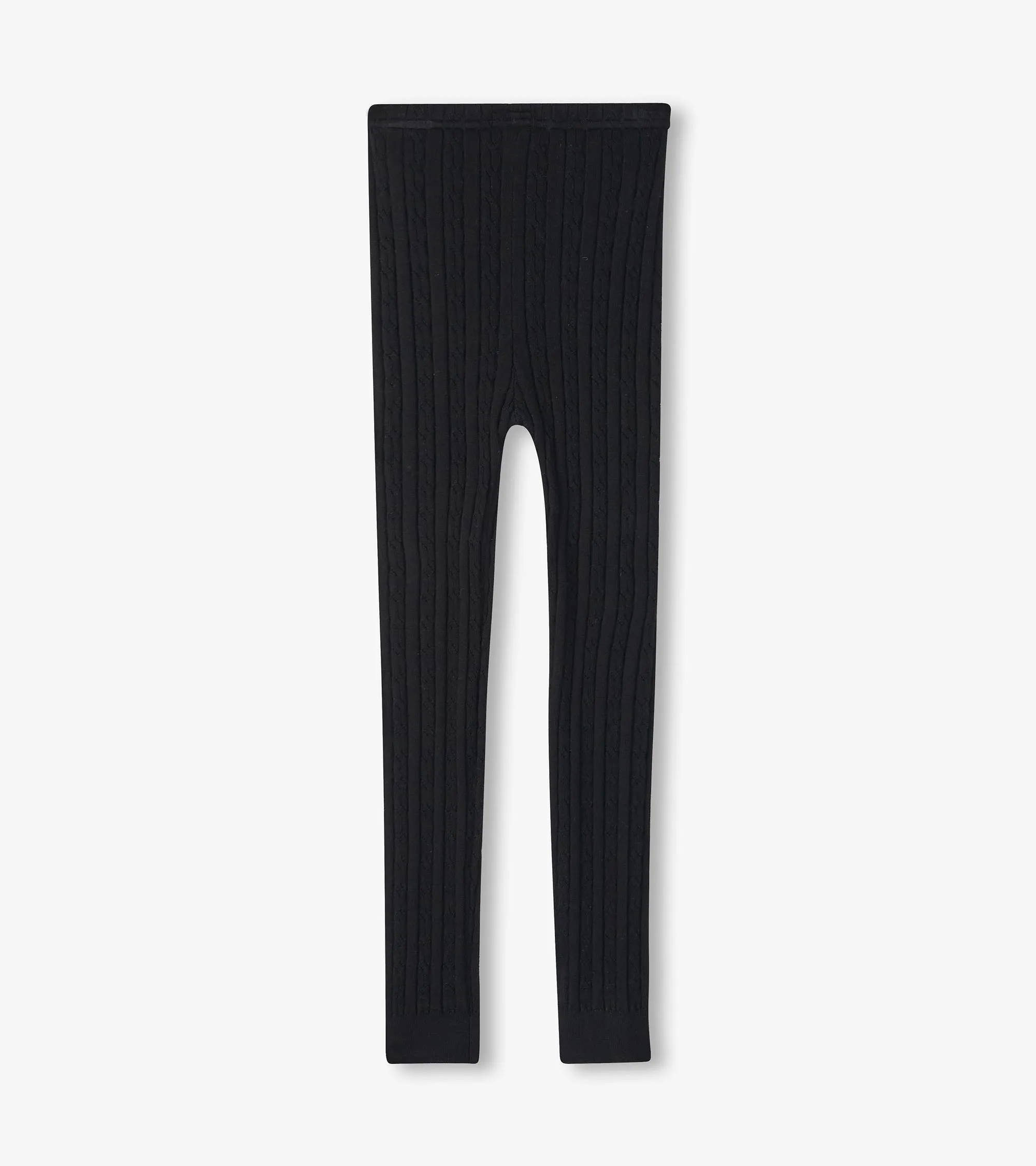 Girls Black Cable Knit Leggings -Hatley