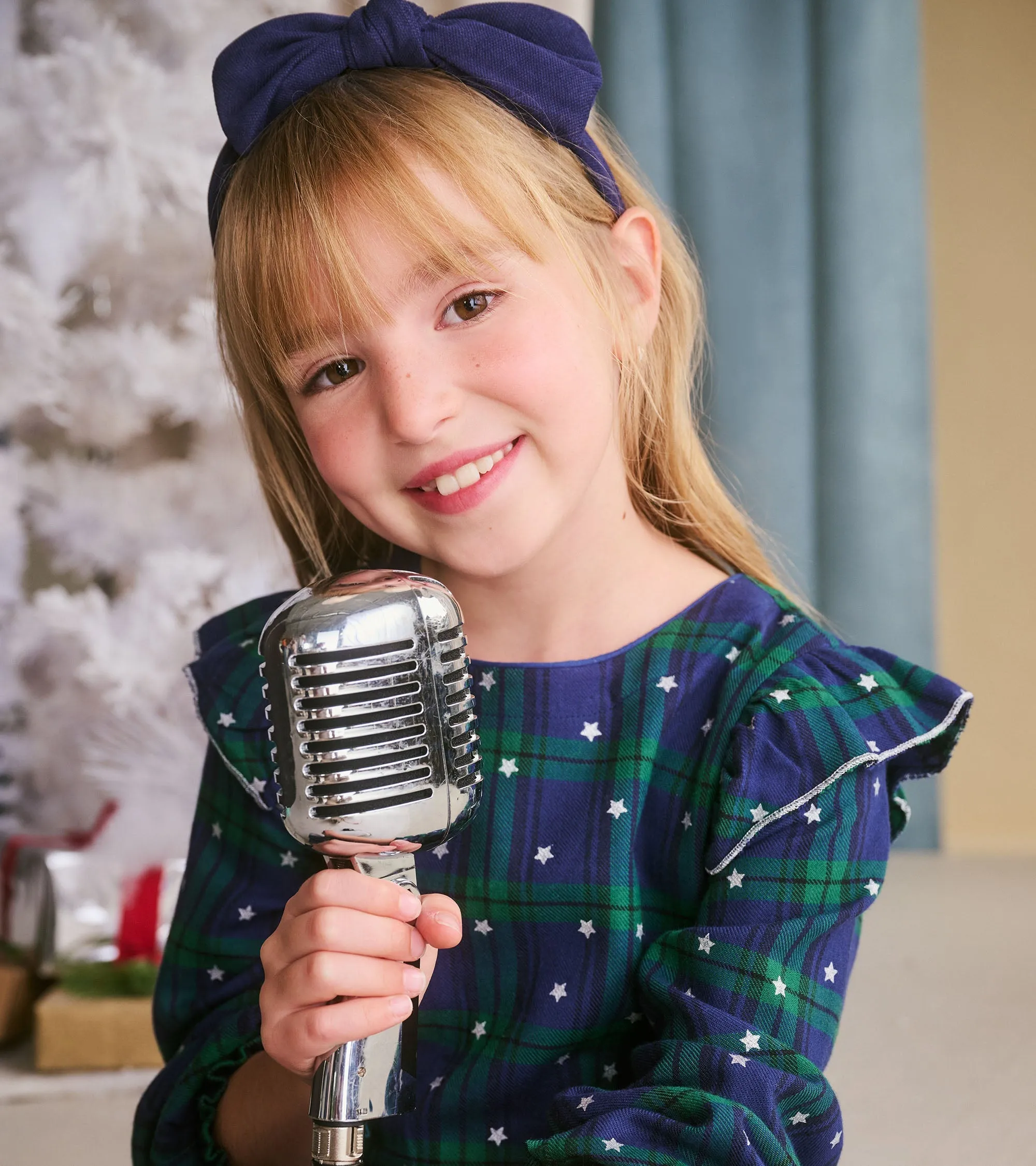 Girls Blackwatch Plaid Smocked Waist Dress -Hatley