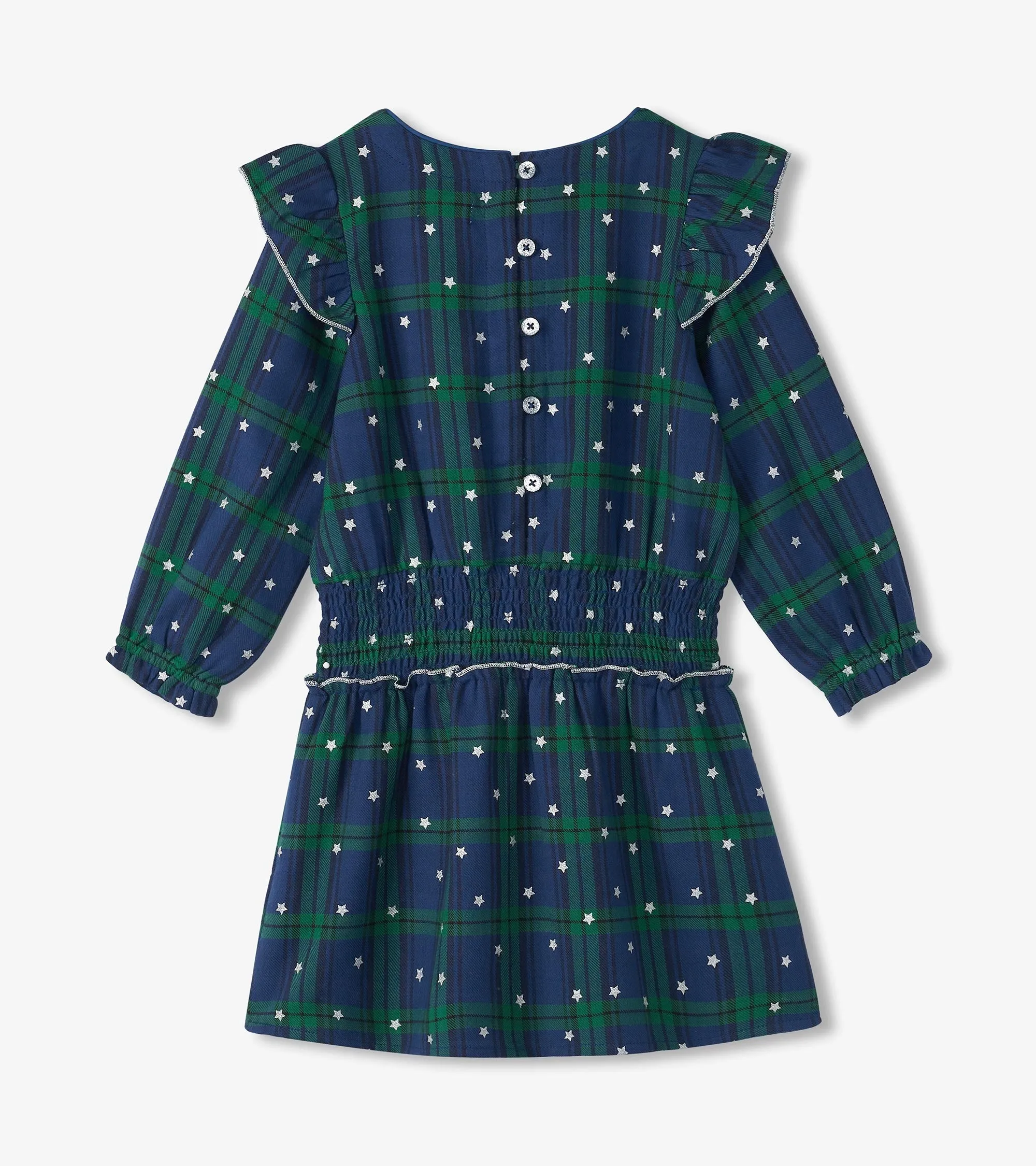Girls Blackwatch Plaid Smocked Waist Dress -Hatley