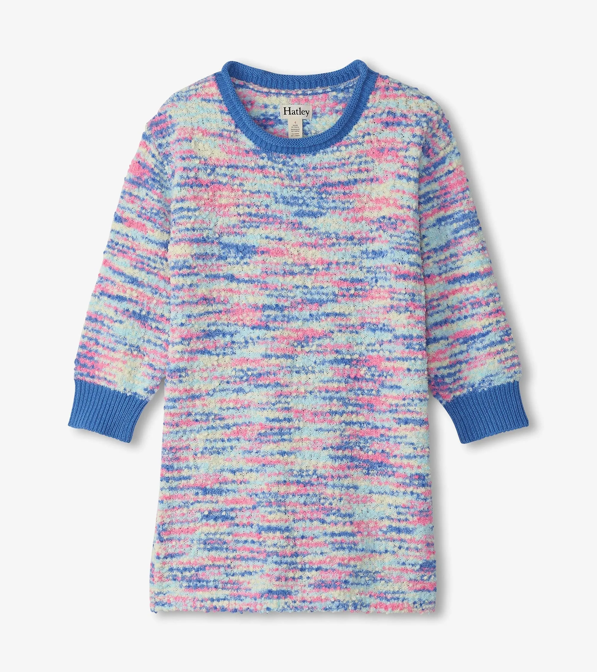 Girls Blue Boucle Sweater Dress -Hatley