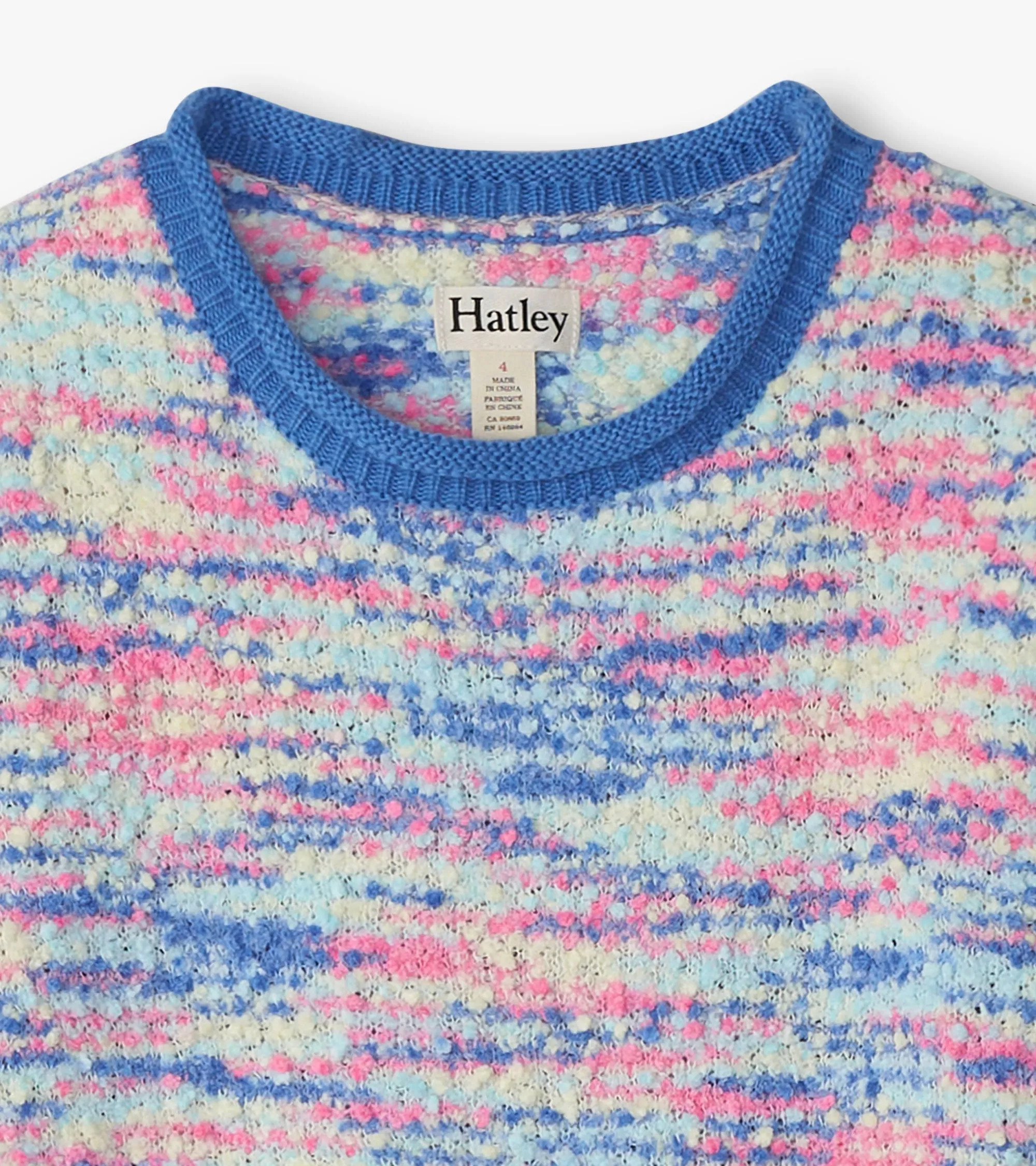 Girls Blue Boucle Sweater Dress -Hatley