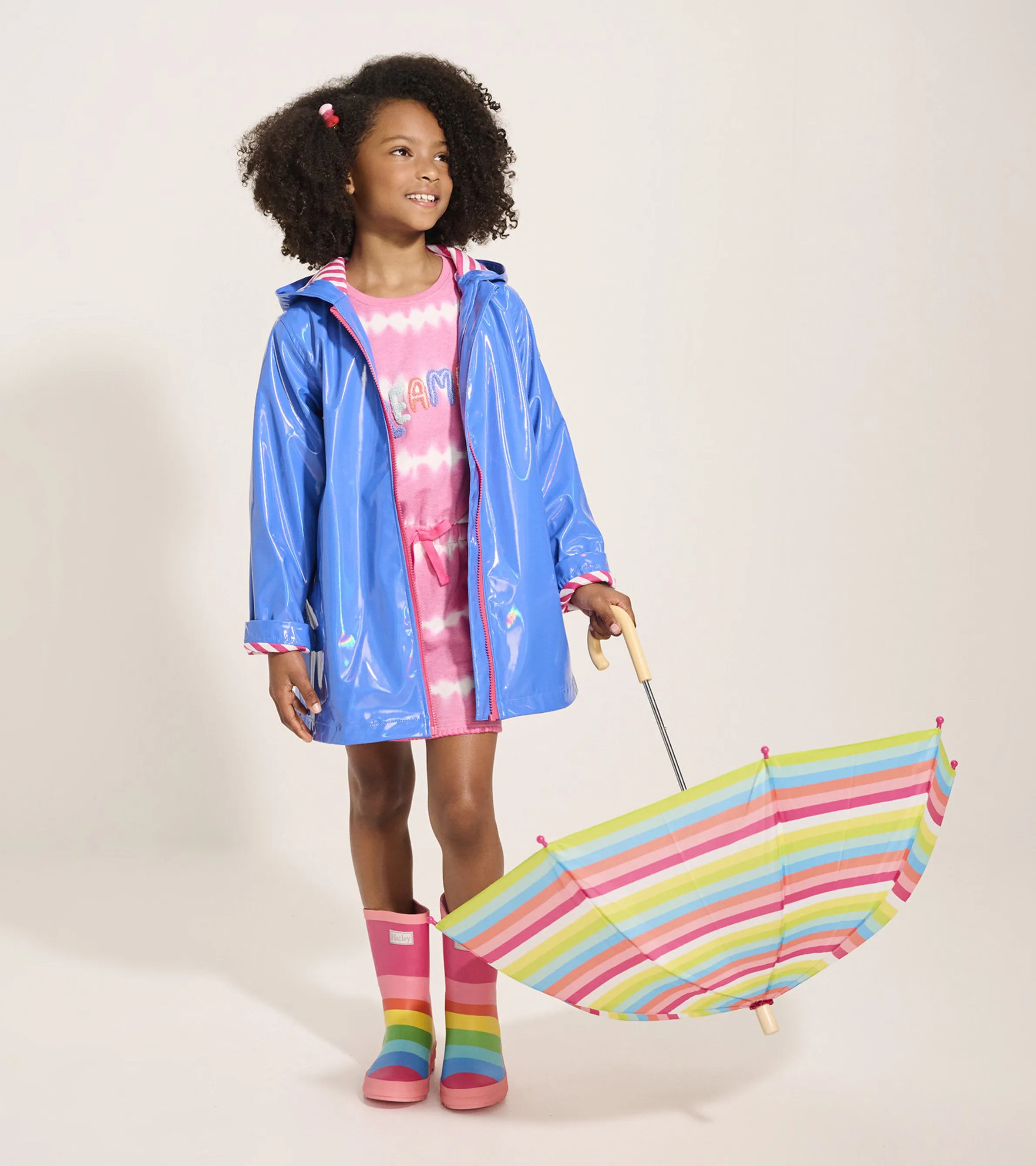 Girls Blue Glitter Swing Jacket -Hatley