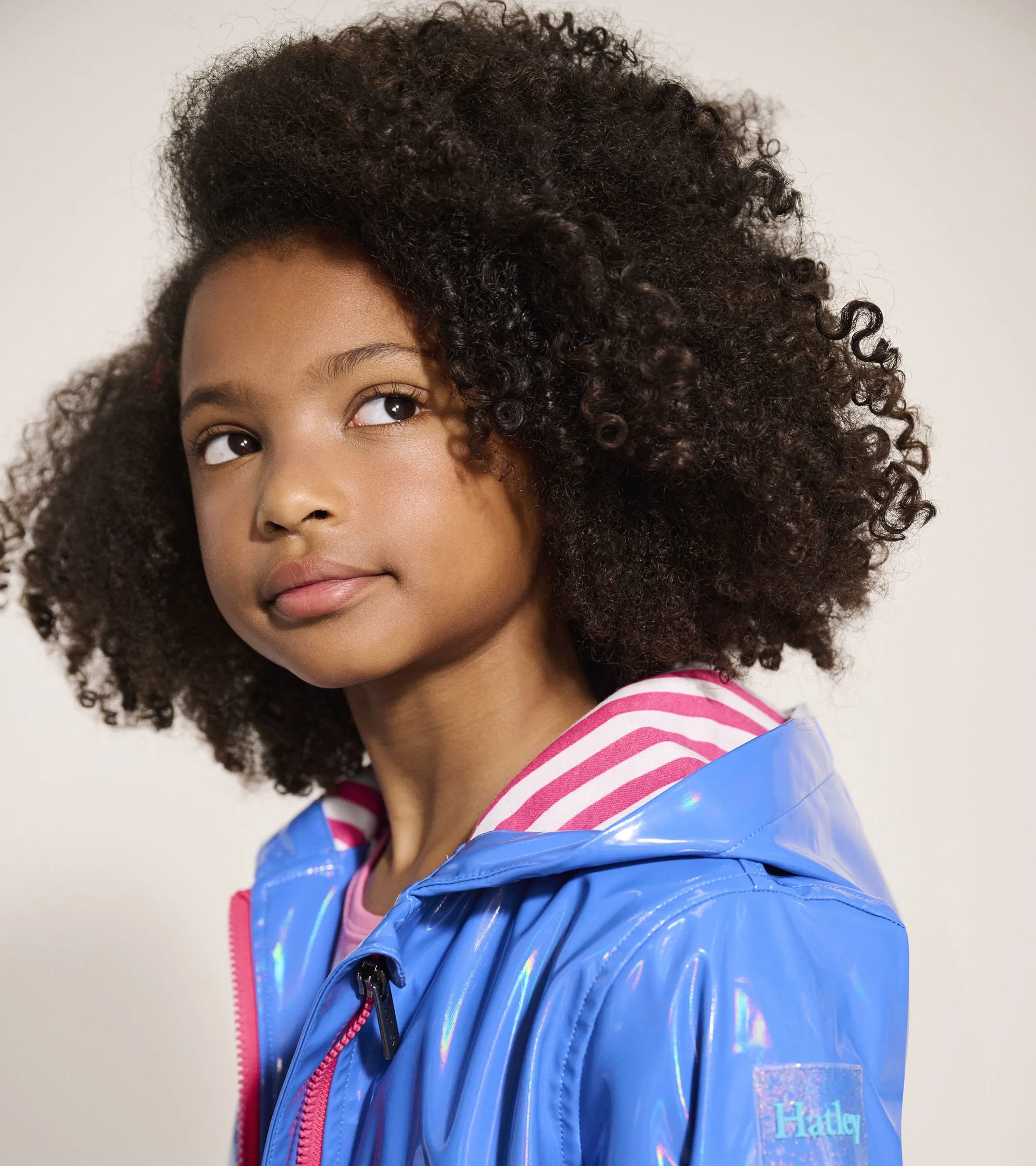 Girls Blue Glitter Swing Jacket -Hatley