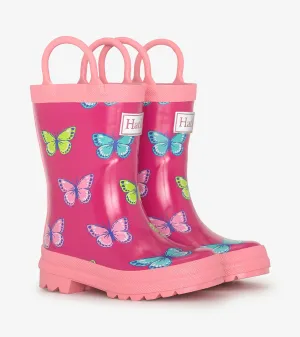 Girls Bold Butterflies Rain Boots with Handles -Hatley
