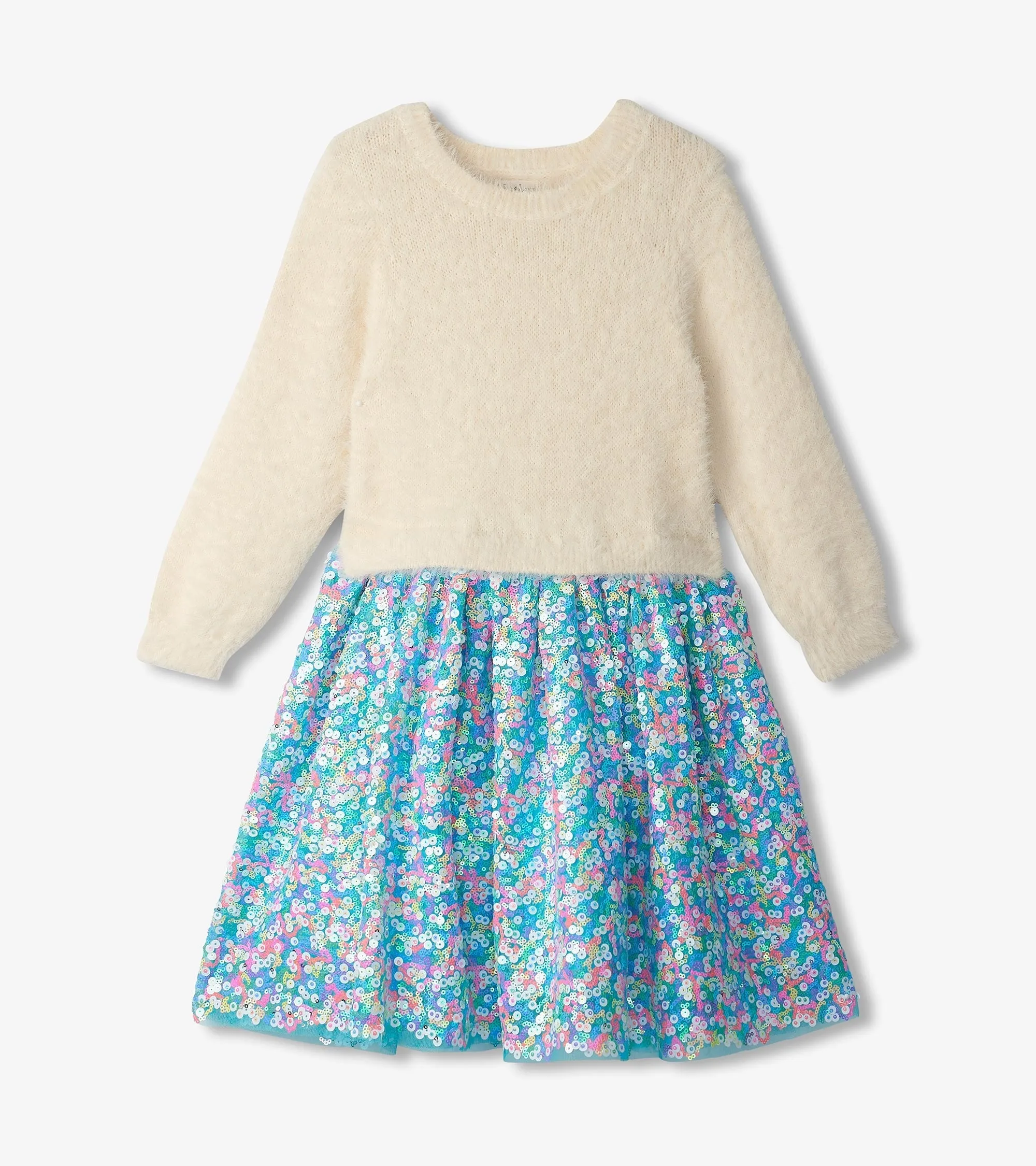 Girls Cami Lace Fuzzy Mixed Sequin Skirt Dress -Hatley