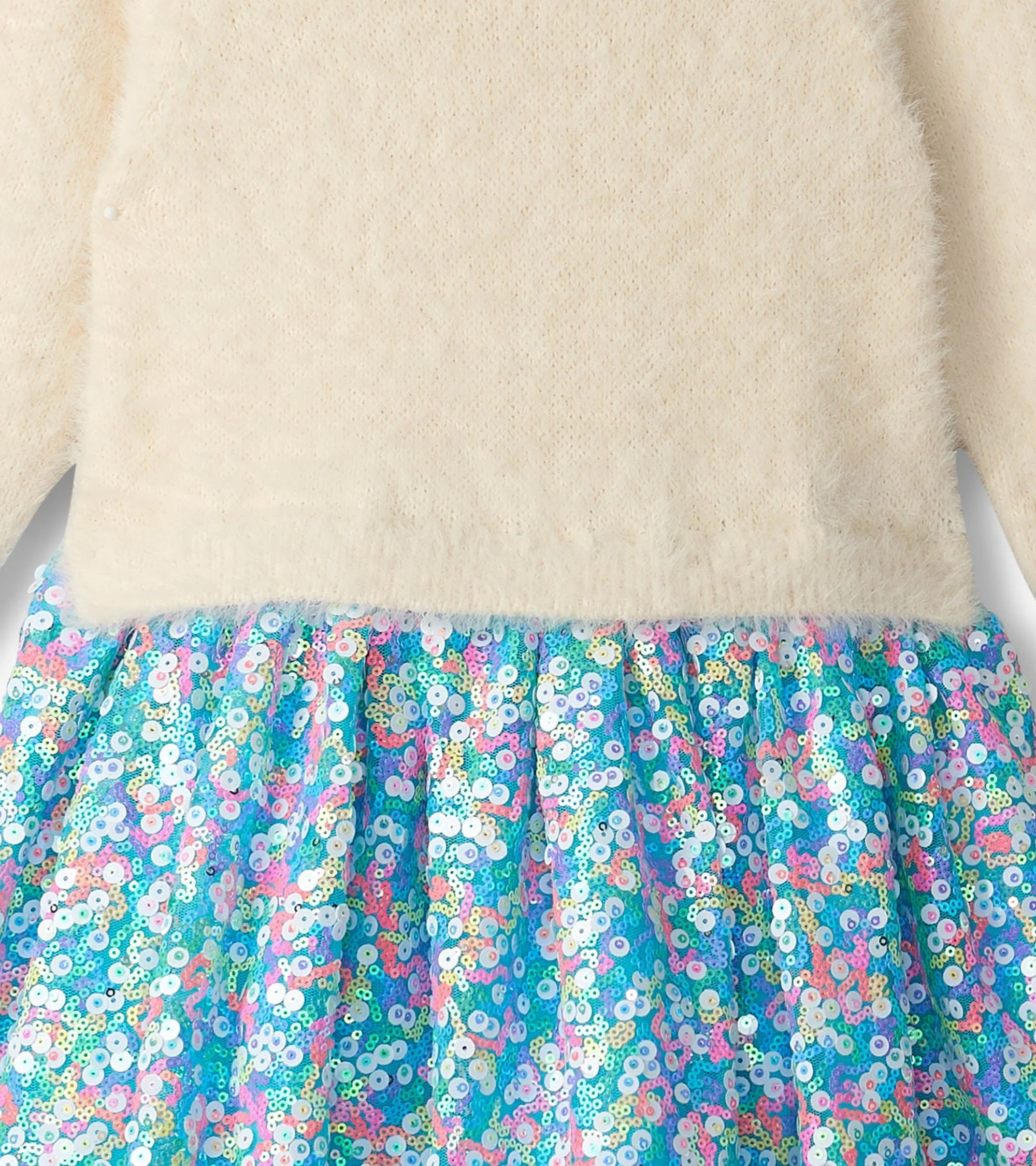 Girls Cami Lace Fuzzy Mixed Sequin Skirt Dress -Hatley