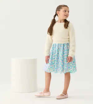 Girls Cami Lace Fuzzy Mixed Sequin Skirt Dress -Hatley