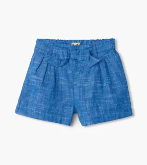 Girls Chambray Paper Bag Shorts -Hatley