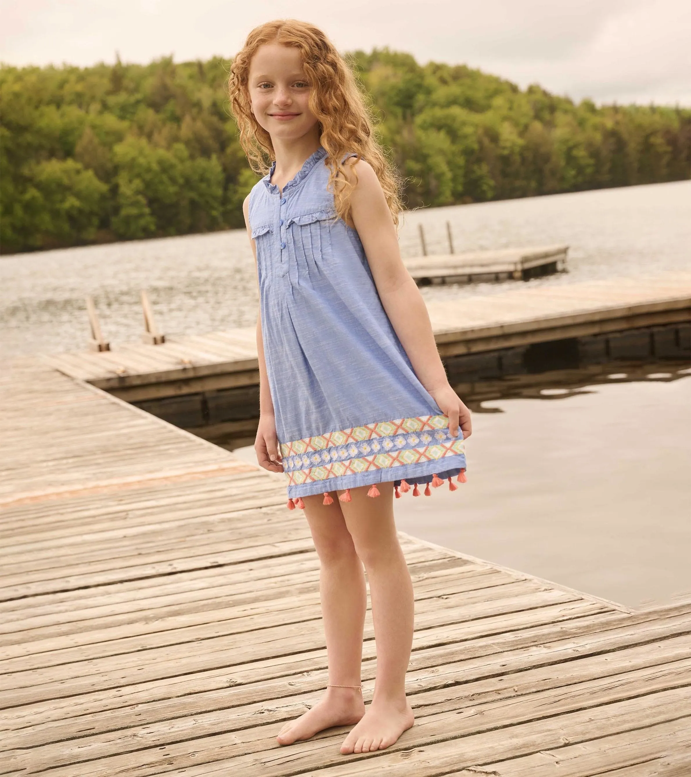 Girls Chambray Pintuck Dress -Hatley