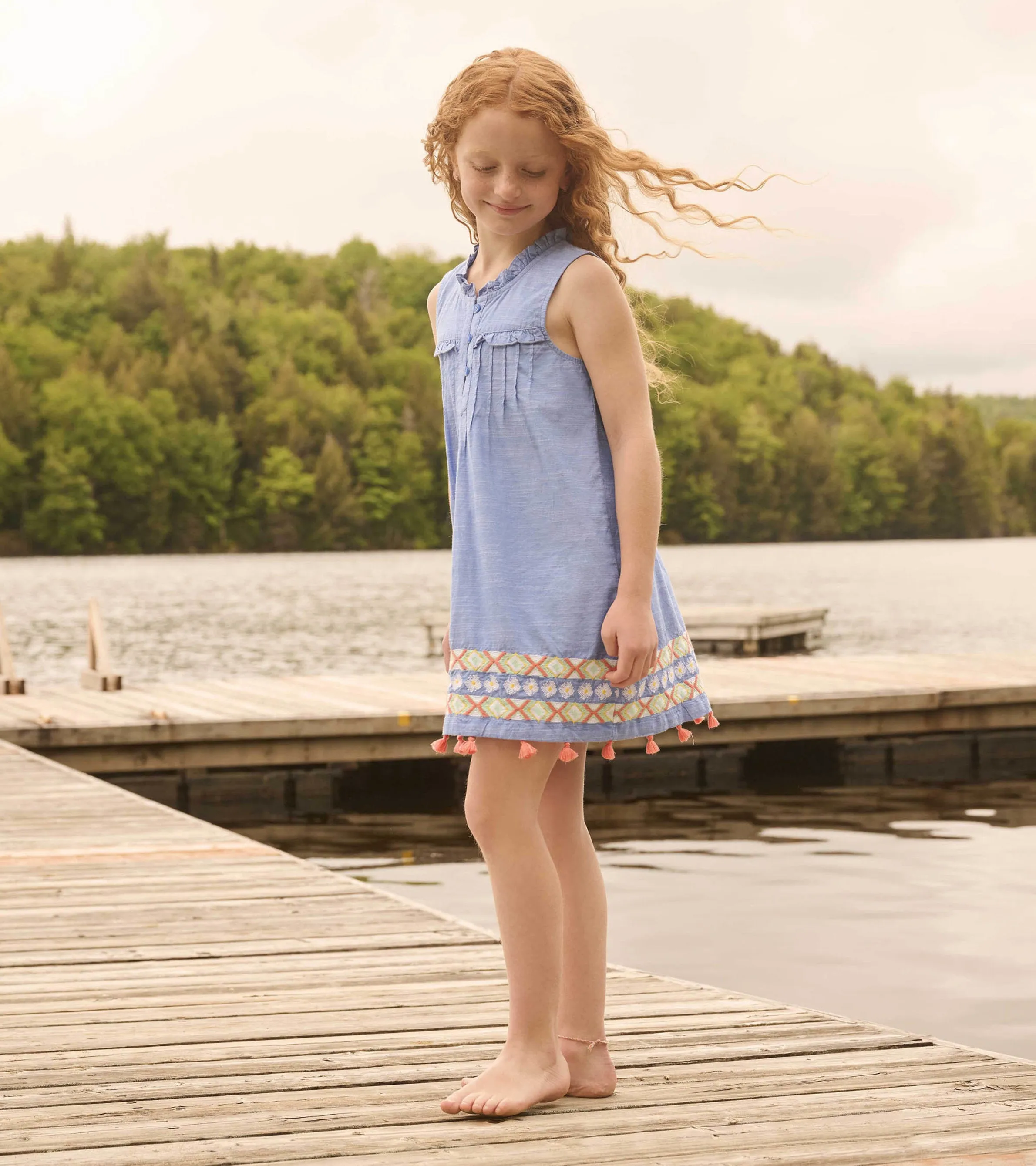 Girls Chambray Pintuck Dress -Hatley