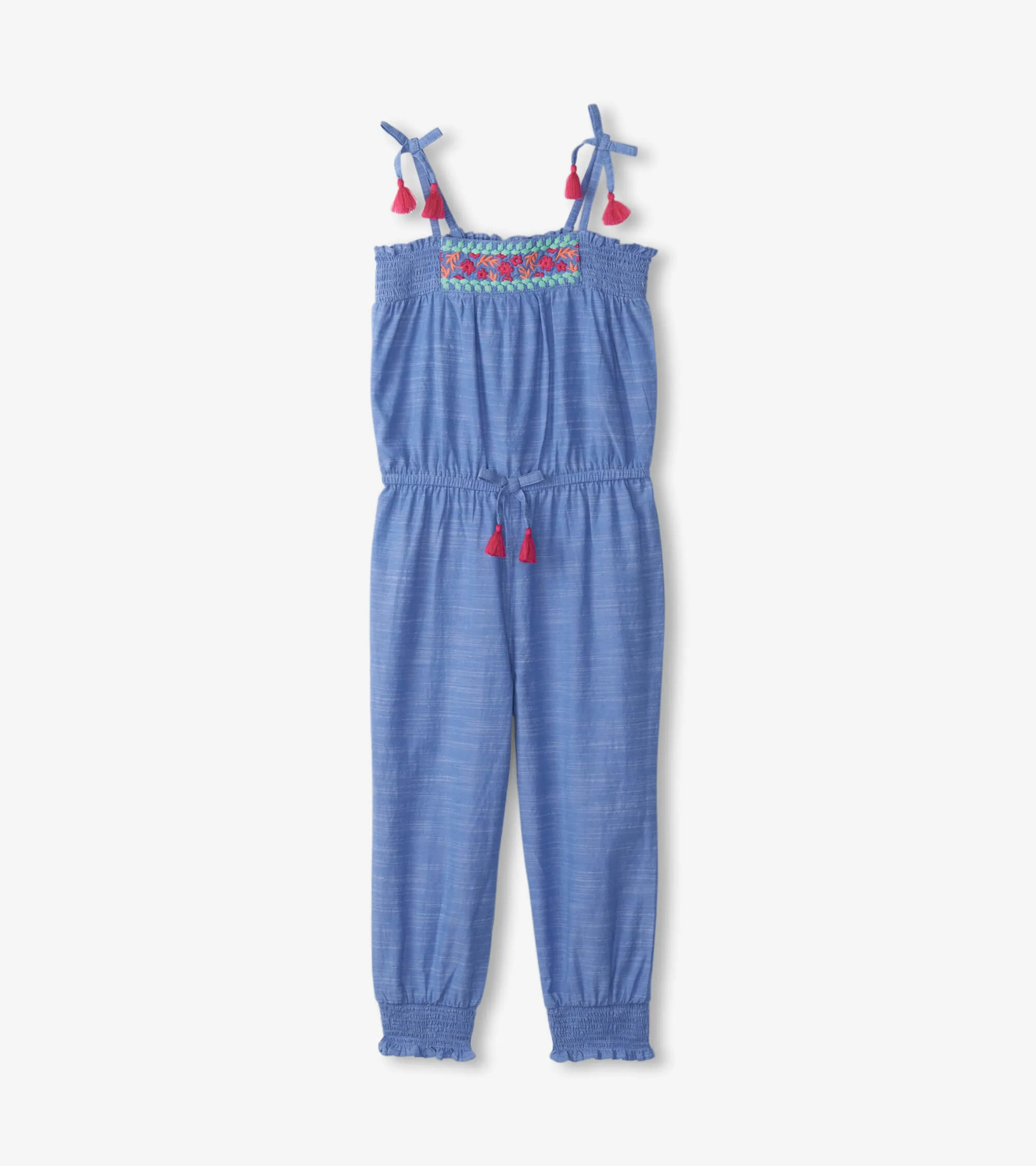 Girls Chambray Smocked Jumpsuit -Hatley