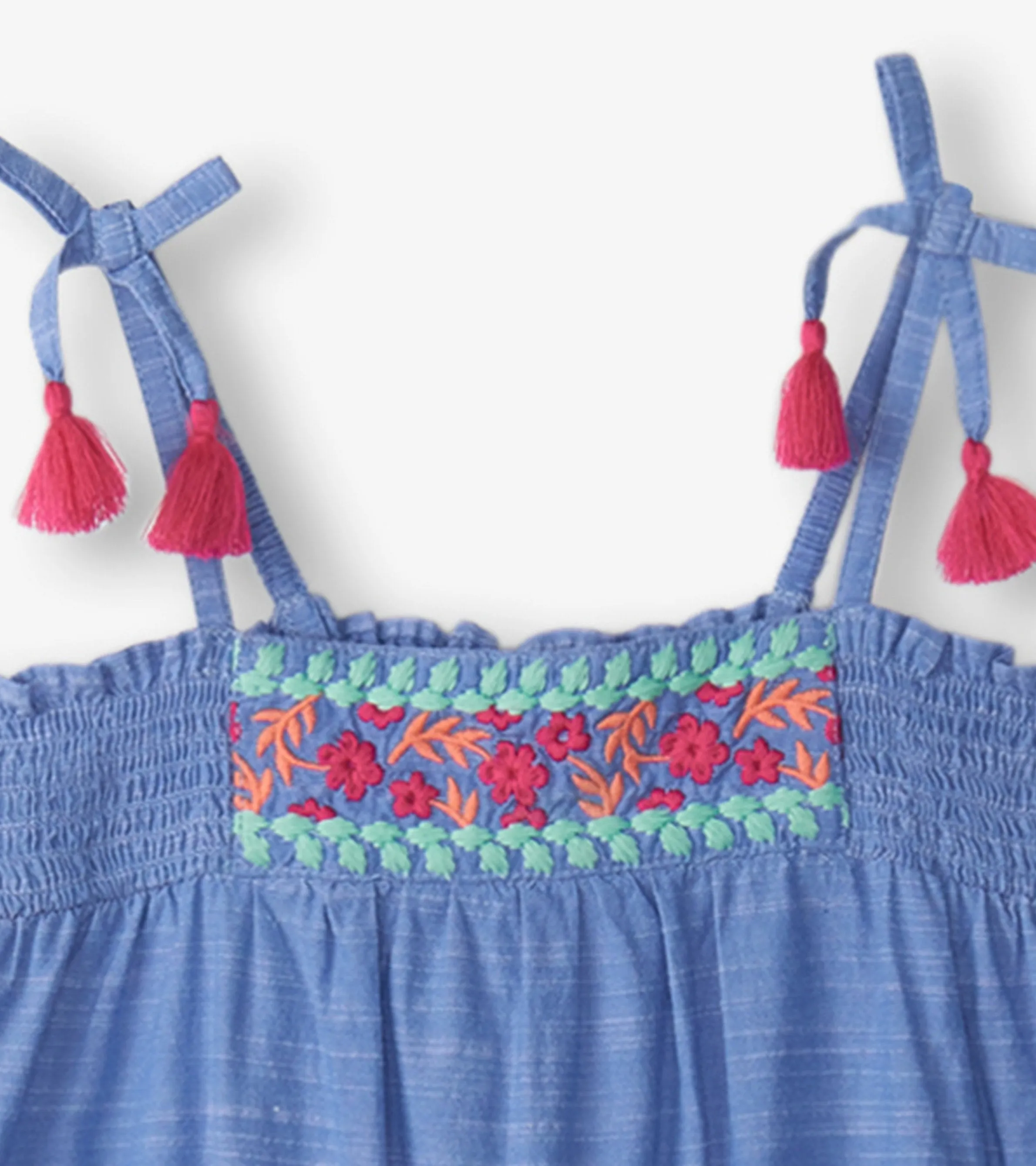 Girls Chambray Smocked Jumpsuit -Hatley