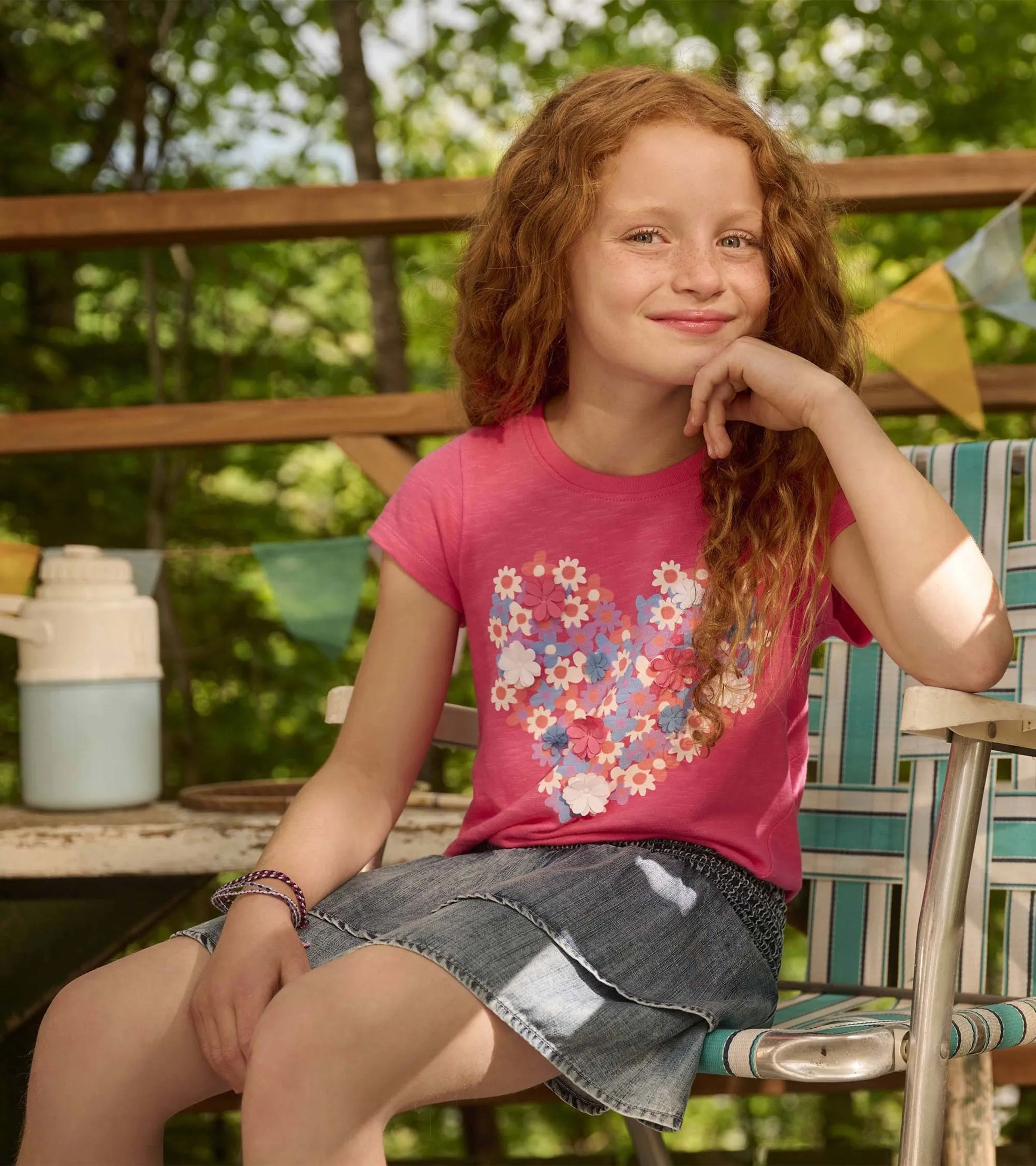 Girls Chiffon Heart Tie Front T-Shirt -Hatley