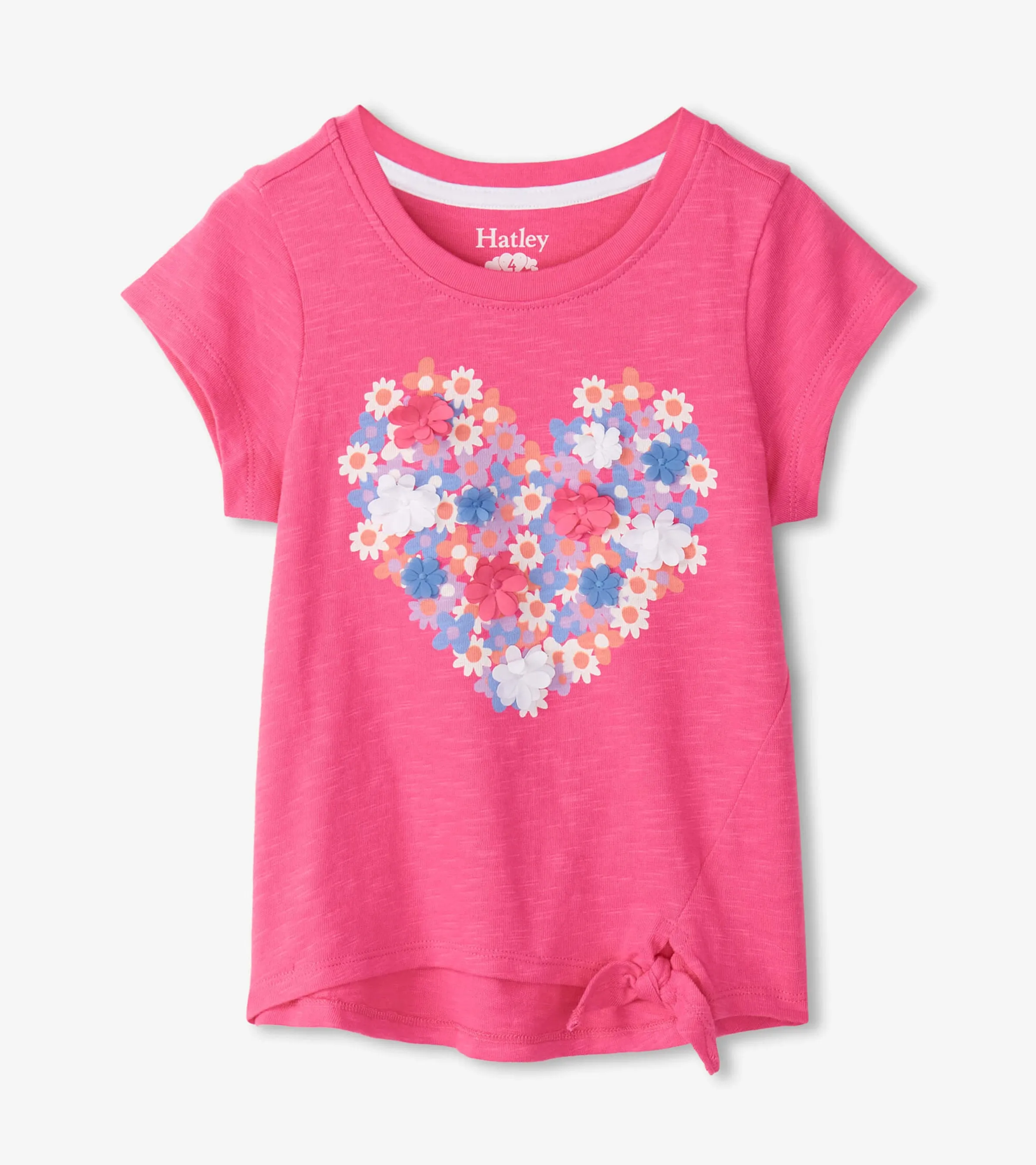 Girls Chiffon Heart Tie Front T-Shirt -Hatley