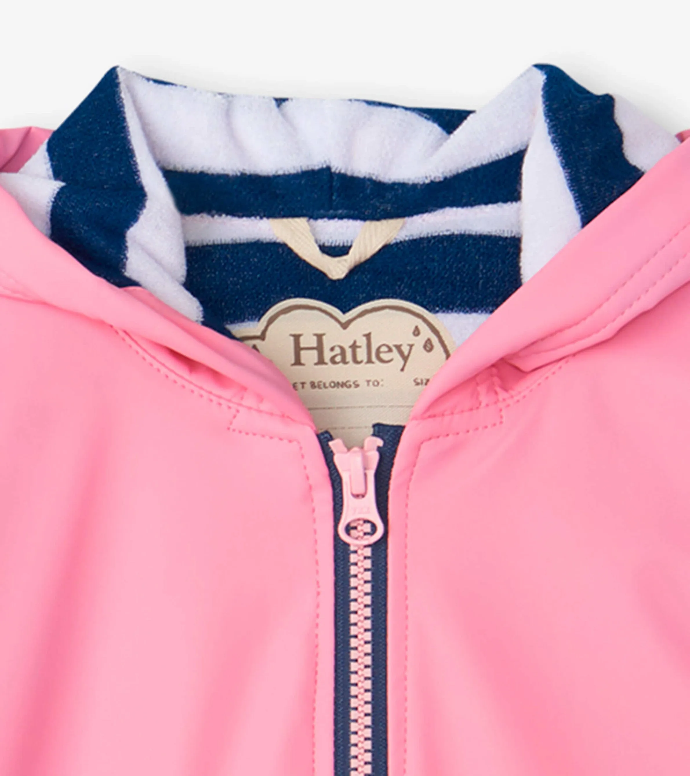 Girls Classic Pink Zip-Up Rain Jacket -Hatley