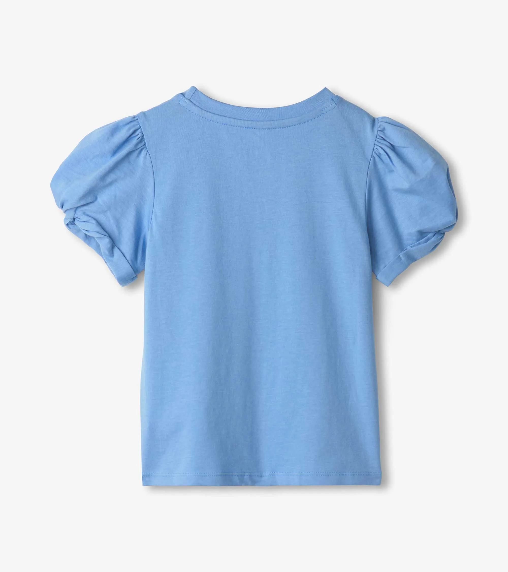 Girls Cornflower Blue Twisted Sleeve Tee -Hatley