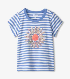 Girls Cornflower Stripes Bamboo Tee -Hatley