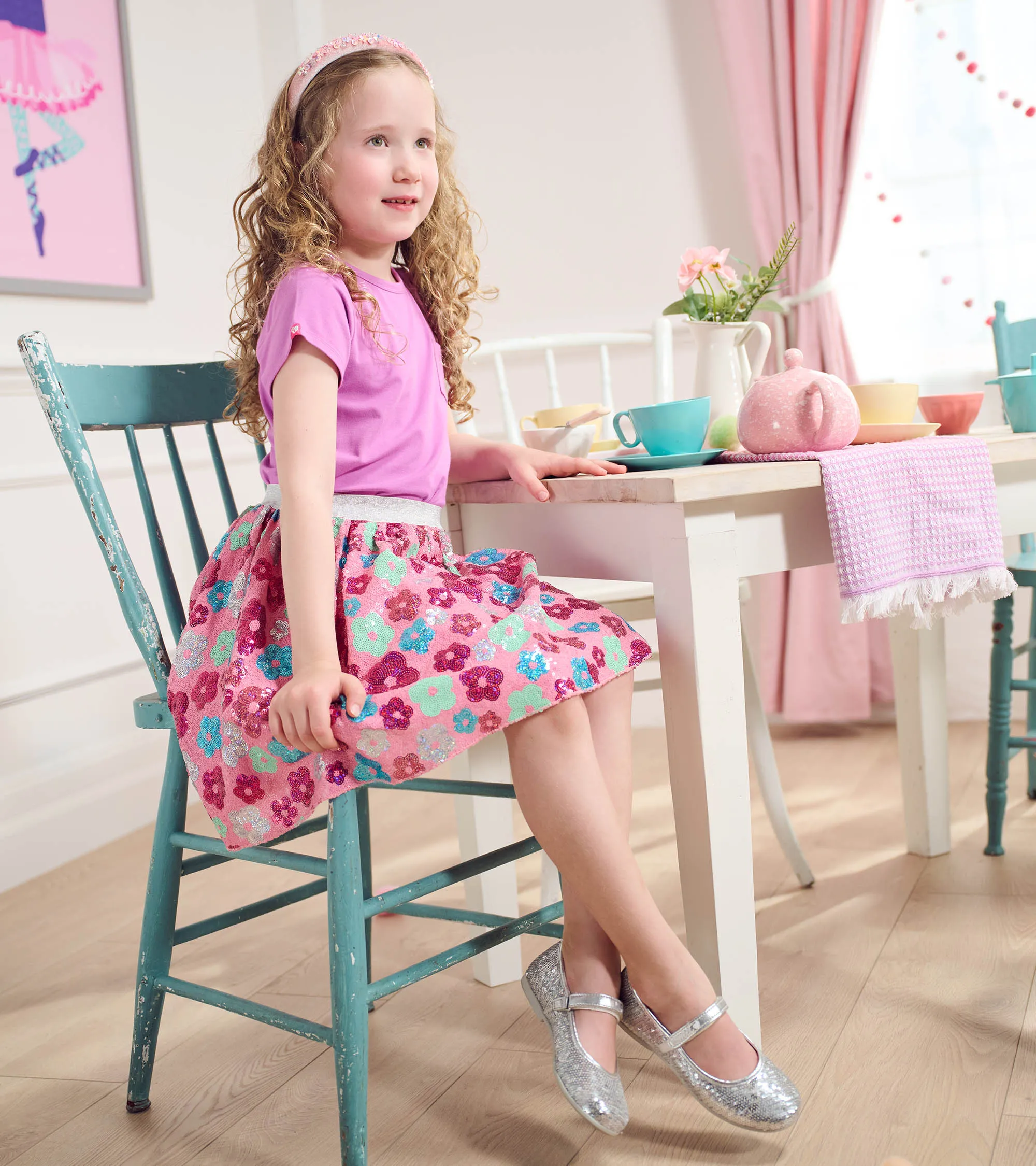 Girls Daisy Sequins Sequin Tulle Skirt -Hatley