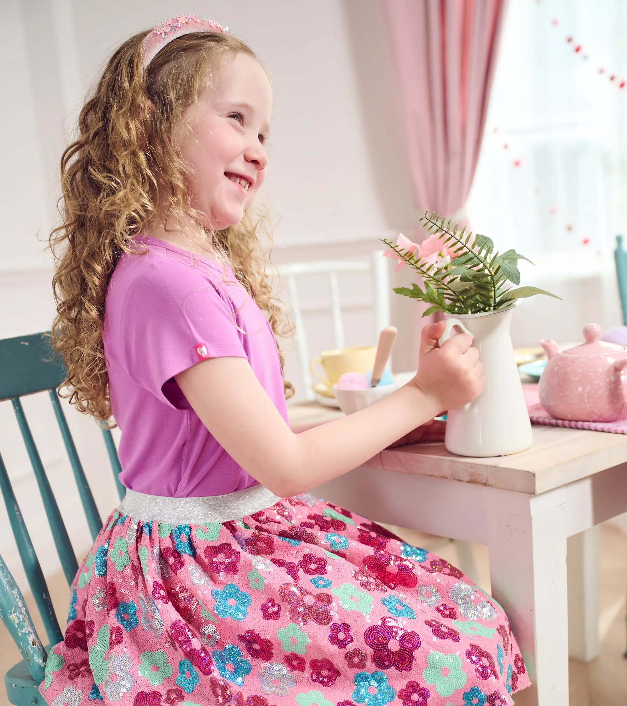 Girls Daisy Sequins Sequin Tulle Skirt -Hatley