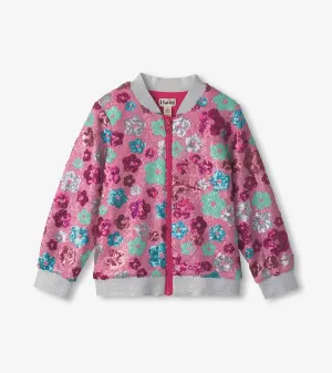 Girls Daisy Sequins Sequined Bomber Jacket -Hatley