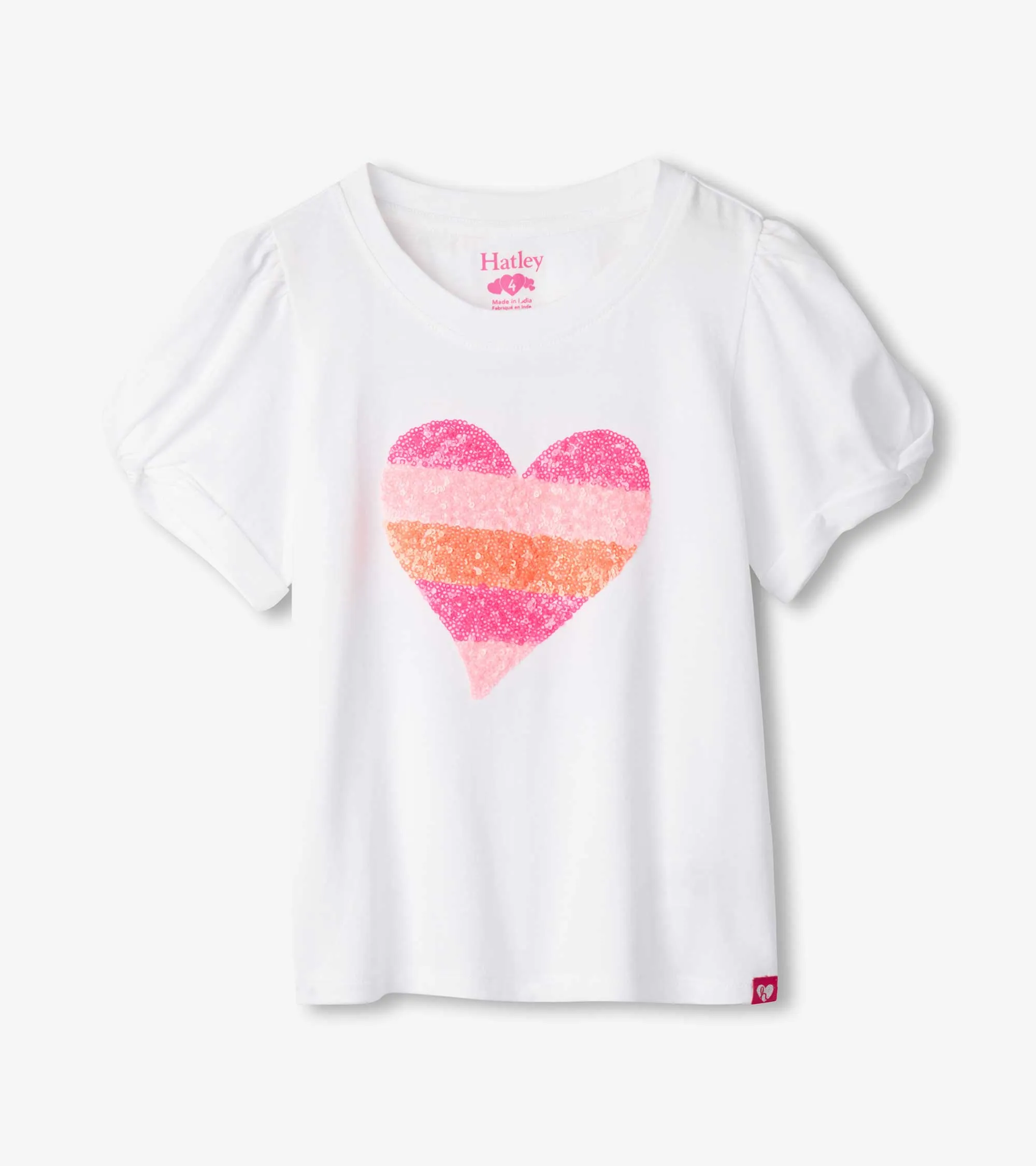 Girls Double Hearts Twisted Sleeve Tee -Hatley