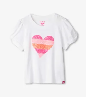 Girls Double Hearts Twisted Sleeve Tee -Hatley
