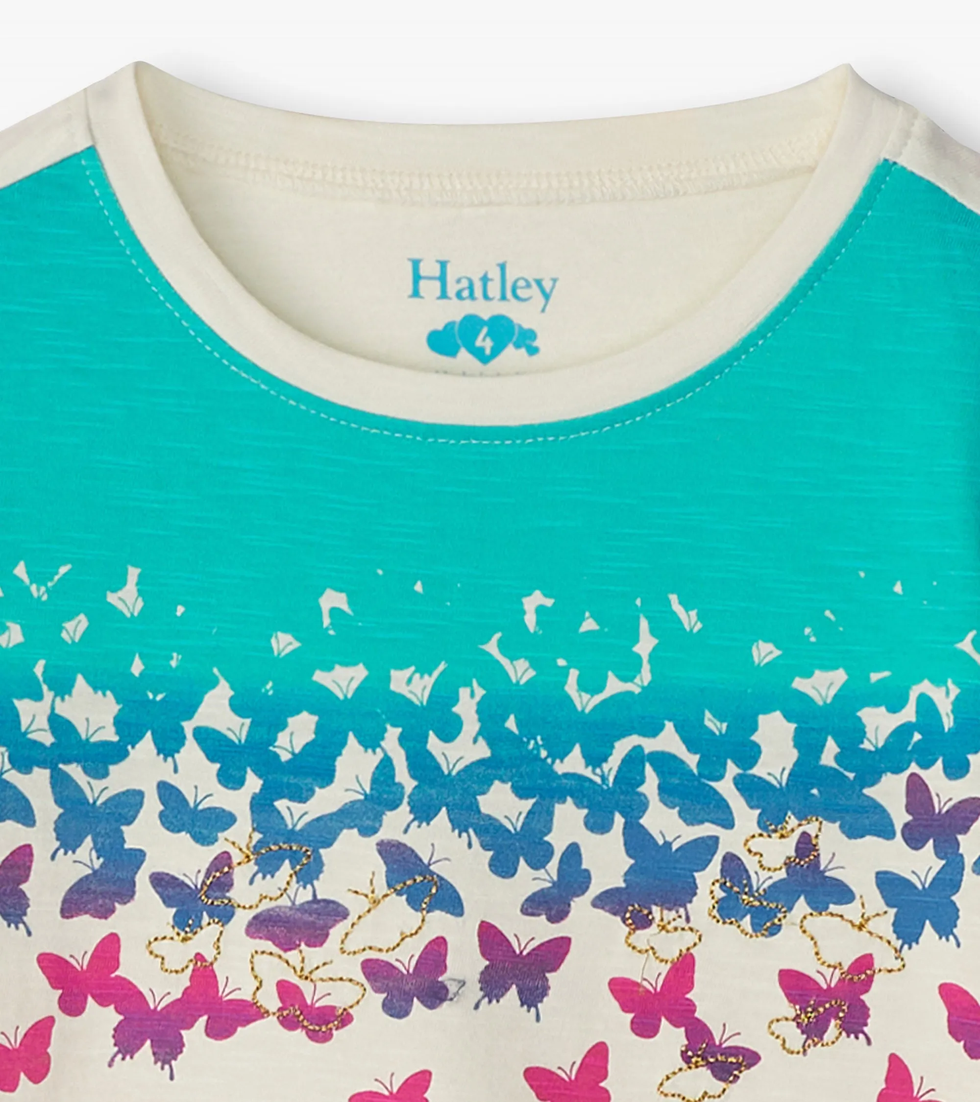 Girls Falling Butterflies Long Sleeve Graphic Tee -Hatley