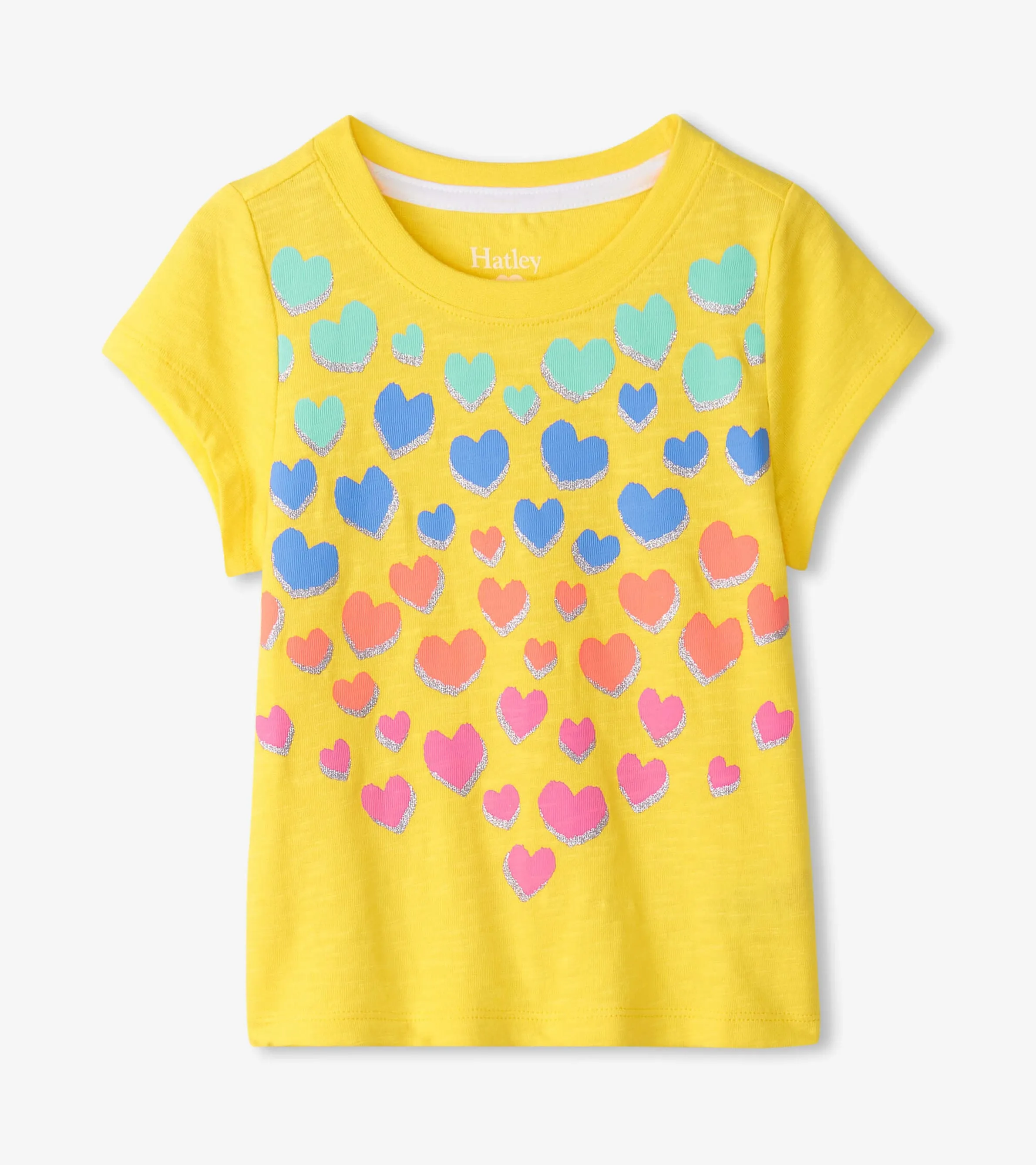 Girls Falling Hearts Graphic Tee -Hatley