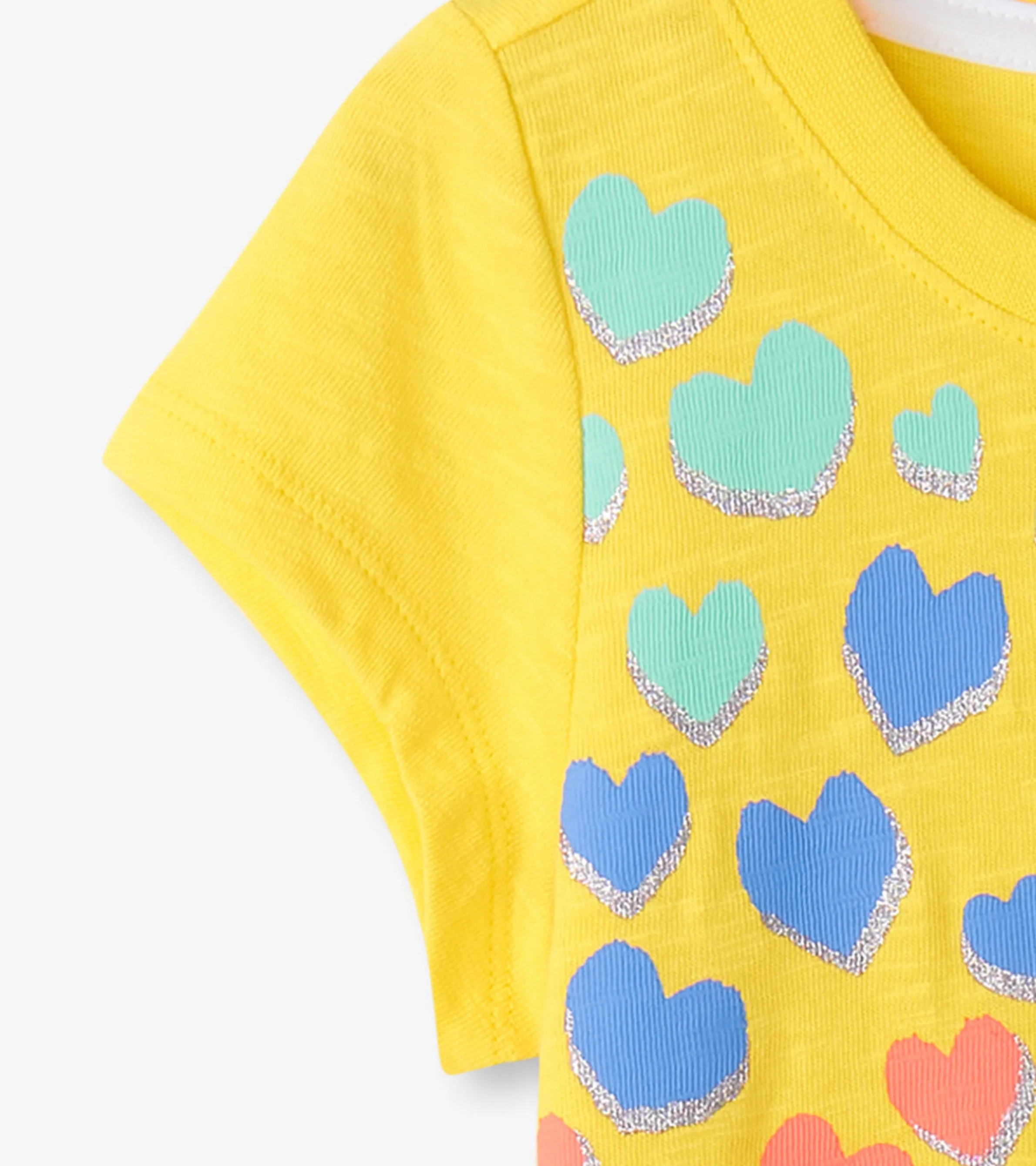 Girls Falling Hearts Graphic Tee -Hatley