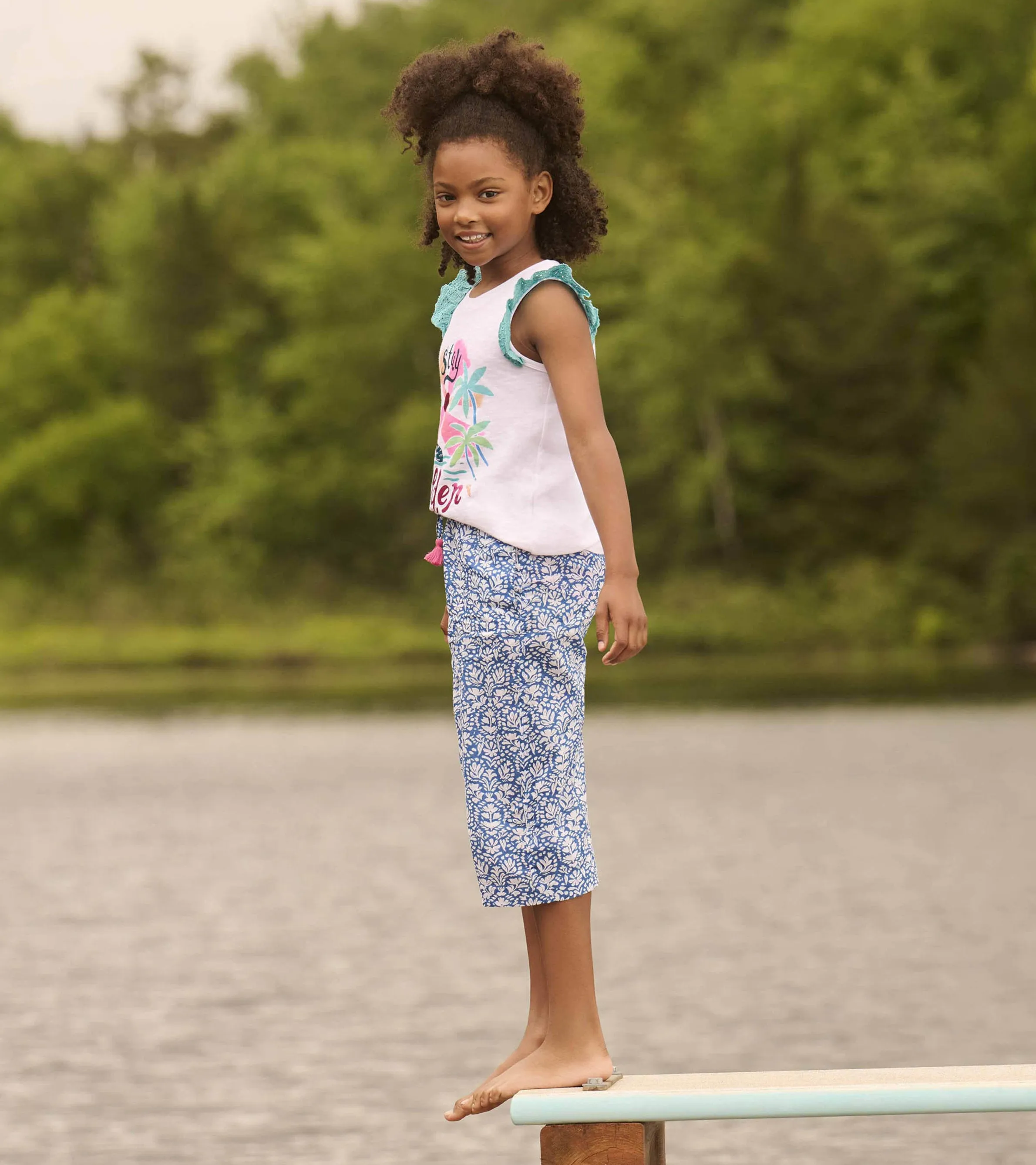 Girls Floral Shibori Cropped Culottes -Hatley