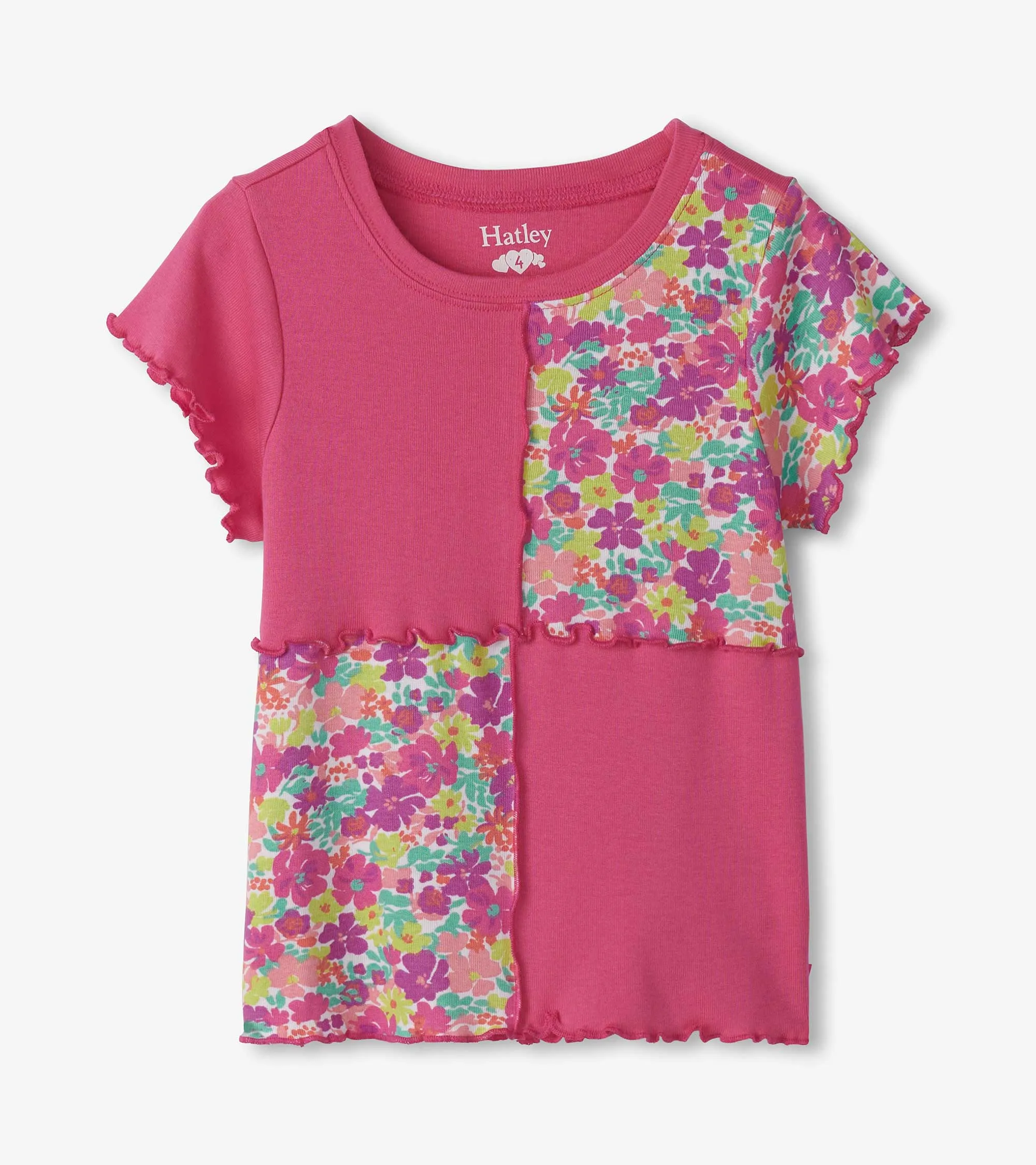 Girls Fresh Flowers Patchwork Tee -Hatley