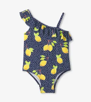 Girls Fresh Lemons Ruffle Trim Swimsuit -Hatley