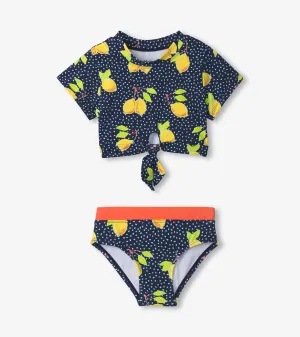 Girls Fresh Lemons Short Sleeve Tankini Set -Hatley