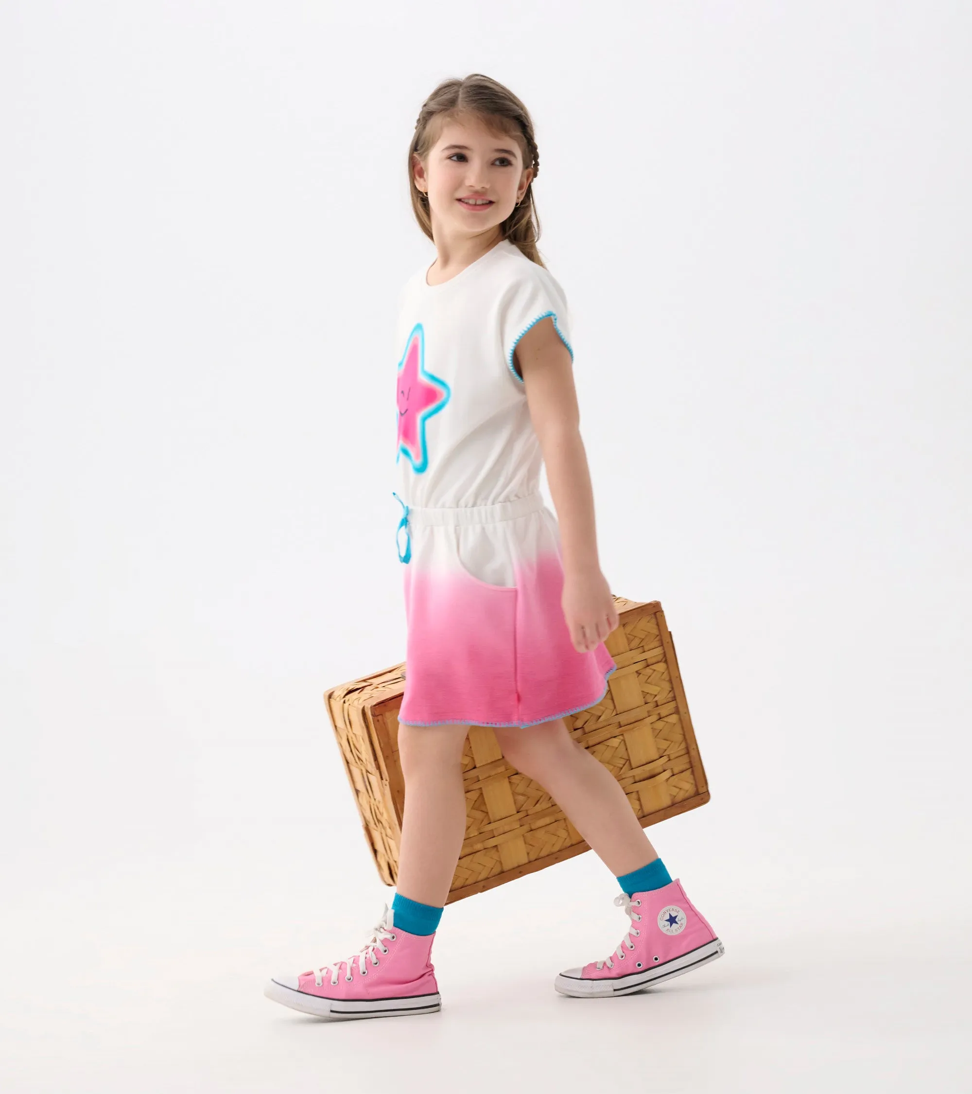 Girls Fuchsia Ombre Pull-On Dress -Hatley