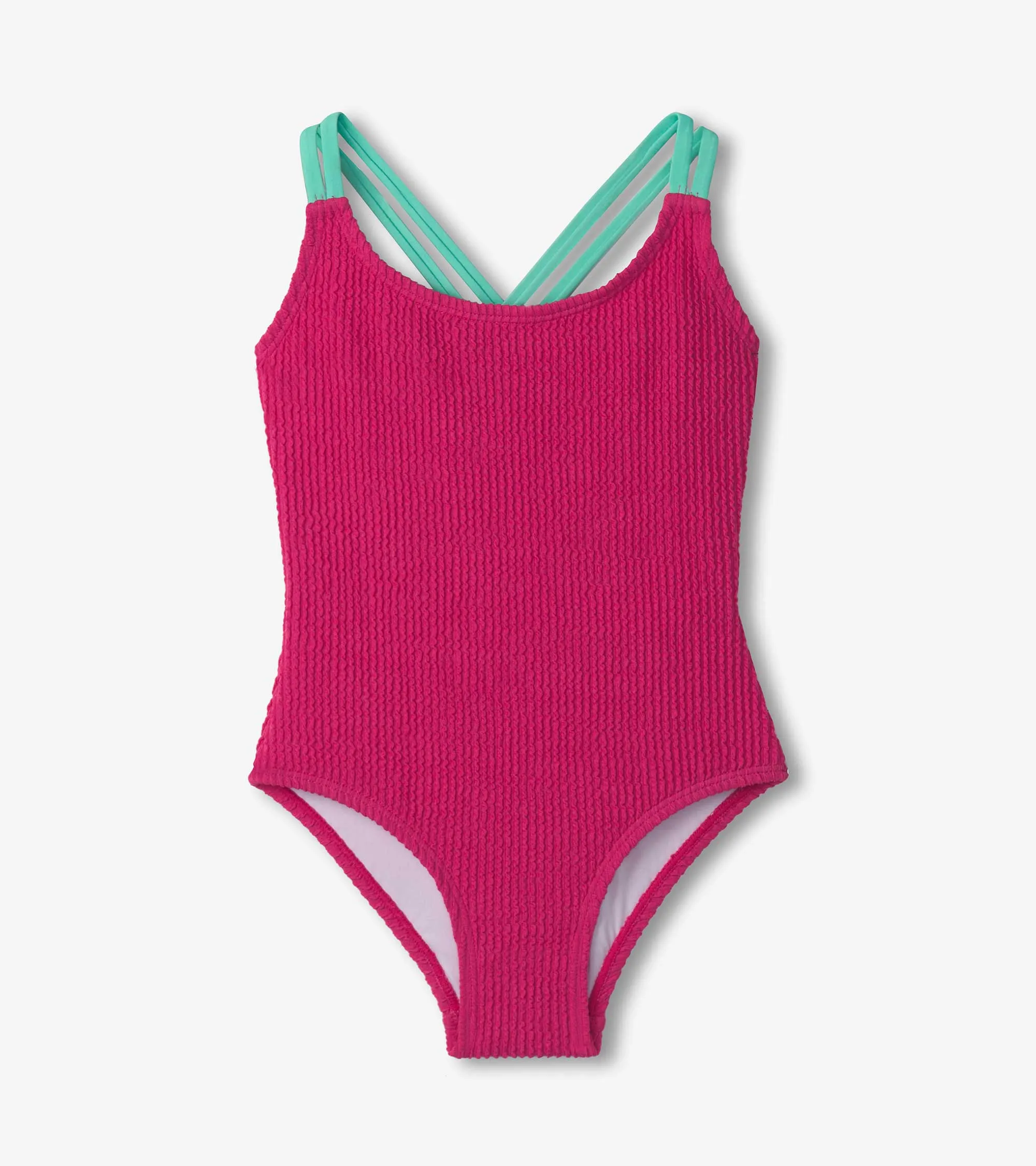 Girls Fuchsia Purple Cross Strap Swimsuit -Hatley