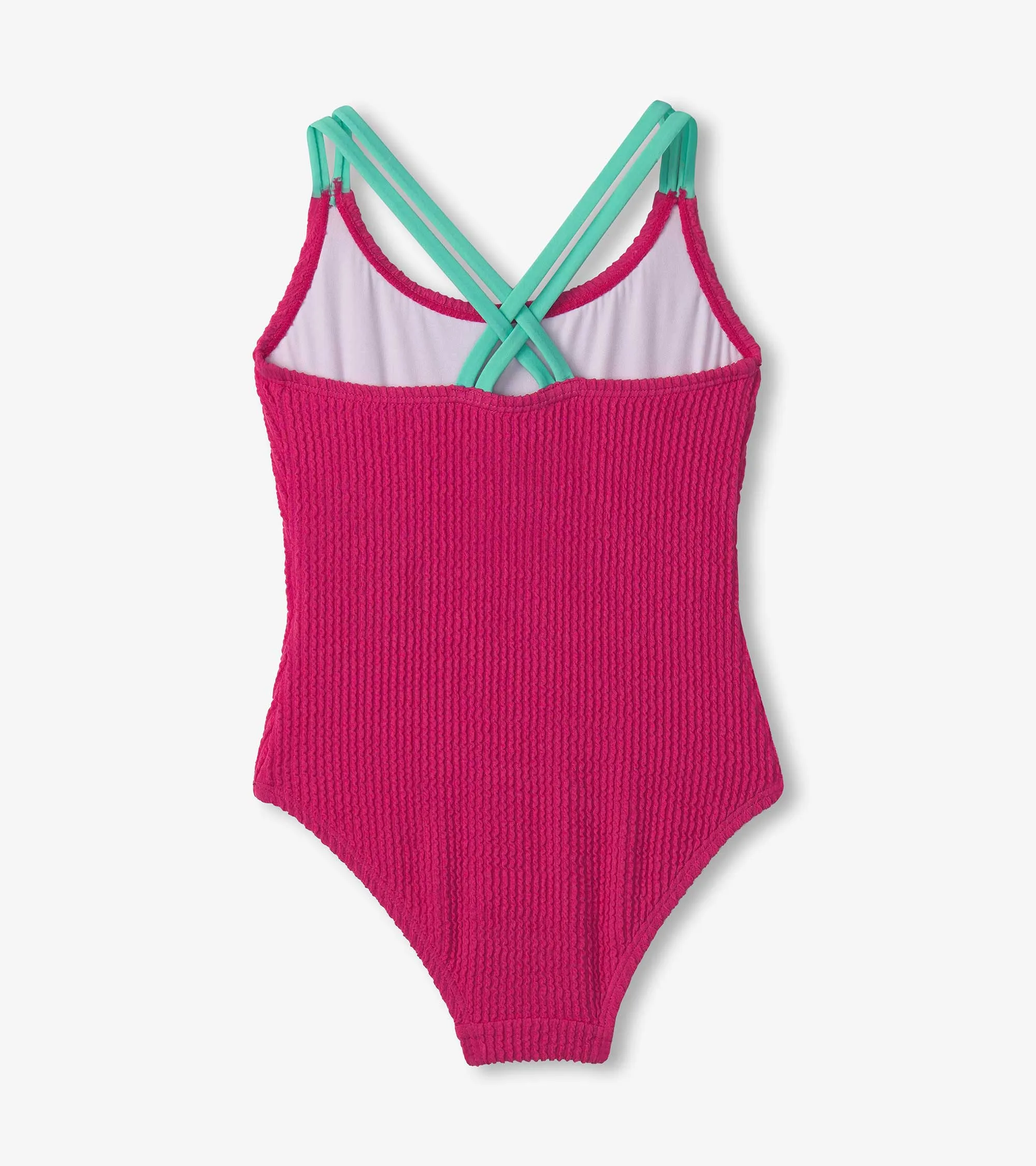 Girls Fuchsia Purple Cross Strap Swimsuit -Hatley