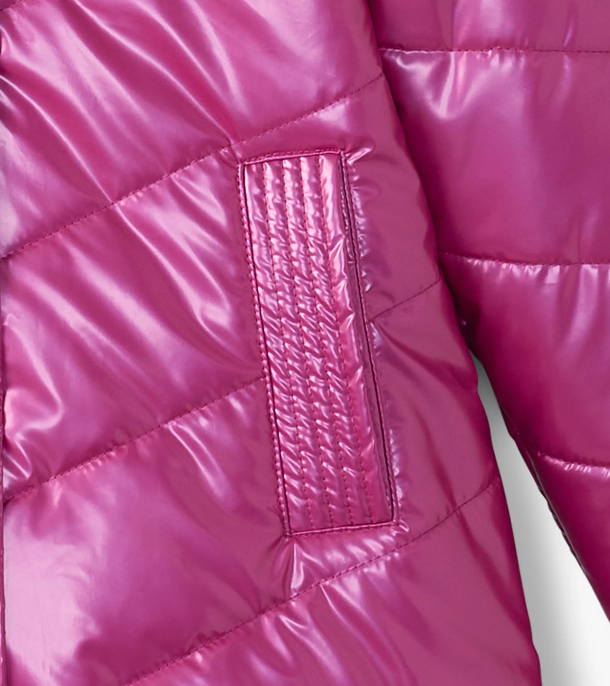 Girls Fuschia Star Puffer Jacket -Hatley